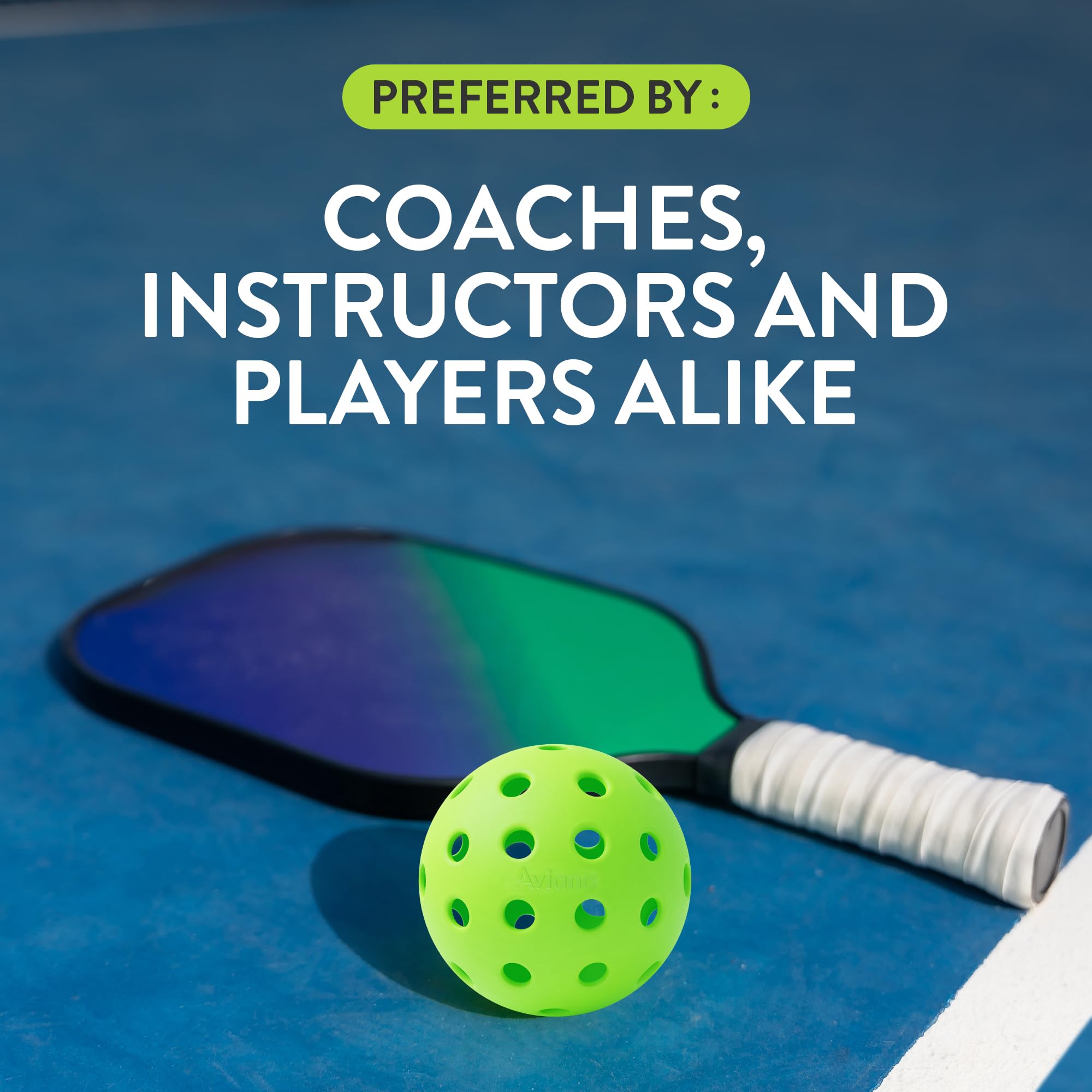 Pro Aviana Outdoor Pickleball Balls - USAPA Approved for Tournament Play 6, 12 & 48 Packs | Durable 40-Hole Design | Ideal for All Skill Levels | Pickleball Accessories | Pickleball Balls Outdoor