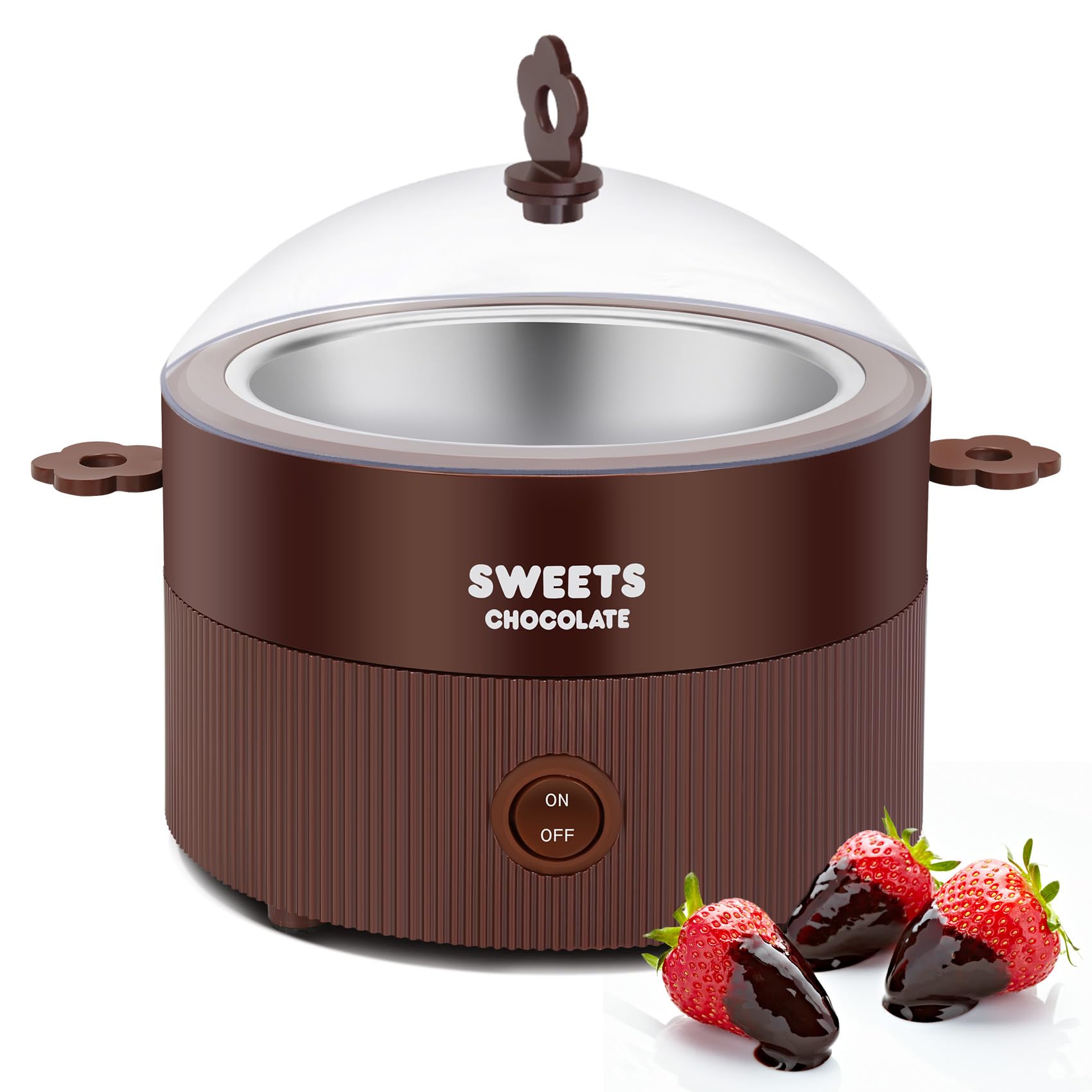 MINI Melting Fondue Set, 8.79oz Electric Chocolate Melting Pot, Cute Chocolate Fondue Fountain, Warmer Machine for Milk Chocolate, Cheese, Butter, Candy