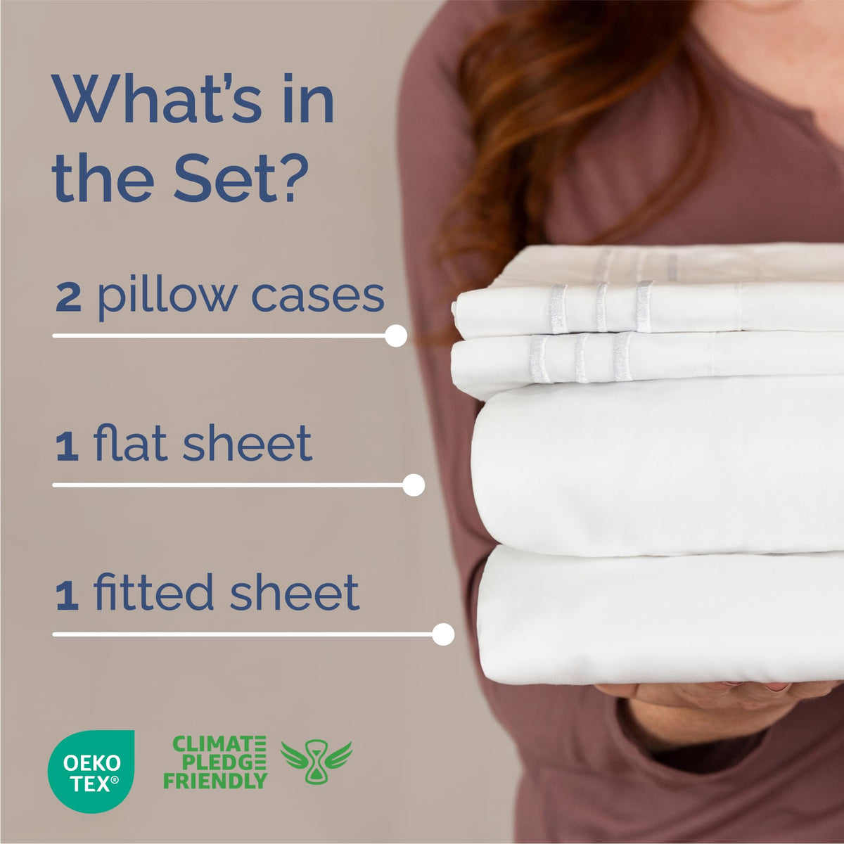 Queen Size 4 Piece Sheet Set - Comfy Breathable & Cooling Sheets - Hotel Luxury Bed Sheets for Women, Men, Kids & Teens - Deep Pockets, Easy-Fit, and Wrinkle Free Sheets - White Oeko-Tex Bed Sheet Set
