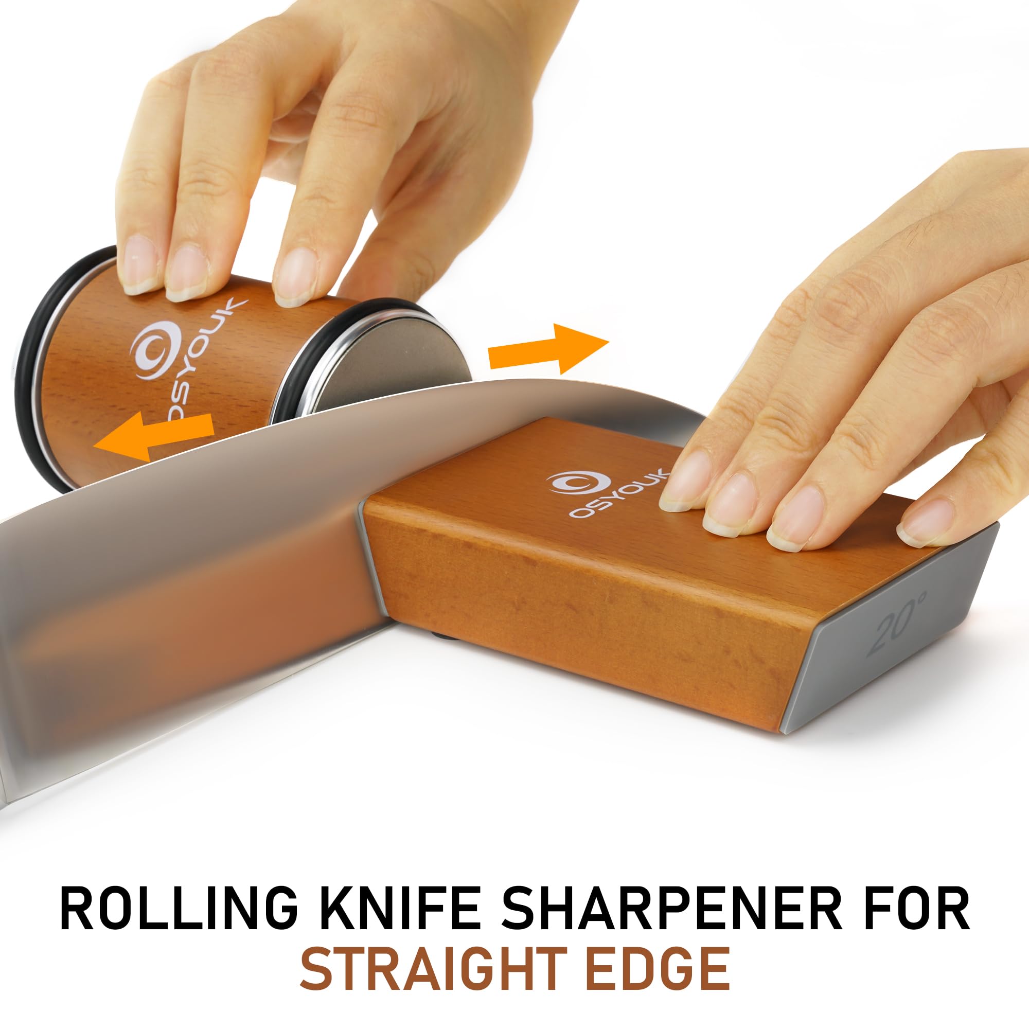 Knife Sharpener Tool- Afilador de cuchillos fácil -Rolling Knife Sharpeners Kit,Knife Sharpening with Diamonds and Ceramic, Magnetic Knife Sharpener, Offering 15°& 20° Magnetic Angles,Regalo del padre