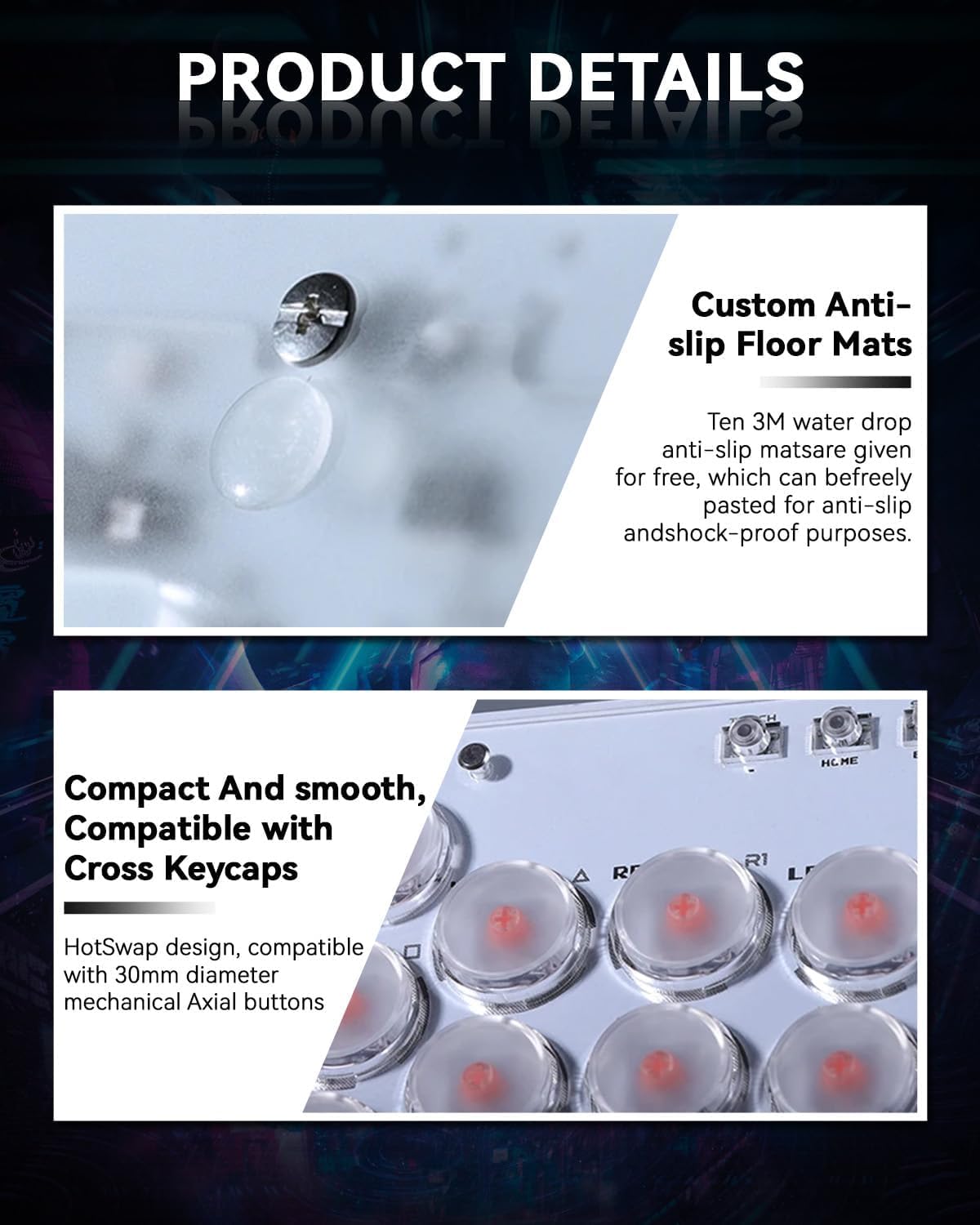 Sehawei Haute42 Arcade Stick 16Keys All-Button Gamerfinger with Turbo Functions & Custom RGB,Arcade Controller Street Fight for PC/Ps3/Ps4/Switch/Steam Game Keyboard-Supports Hot Swap & SOCD