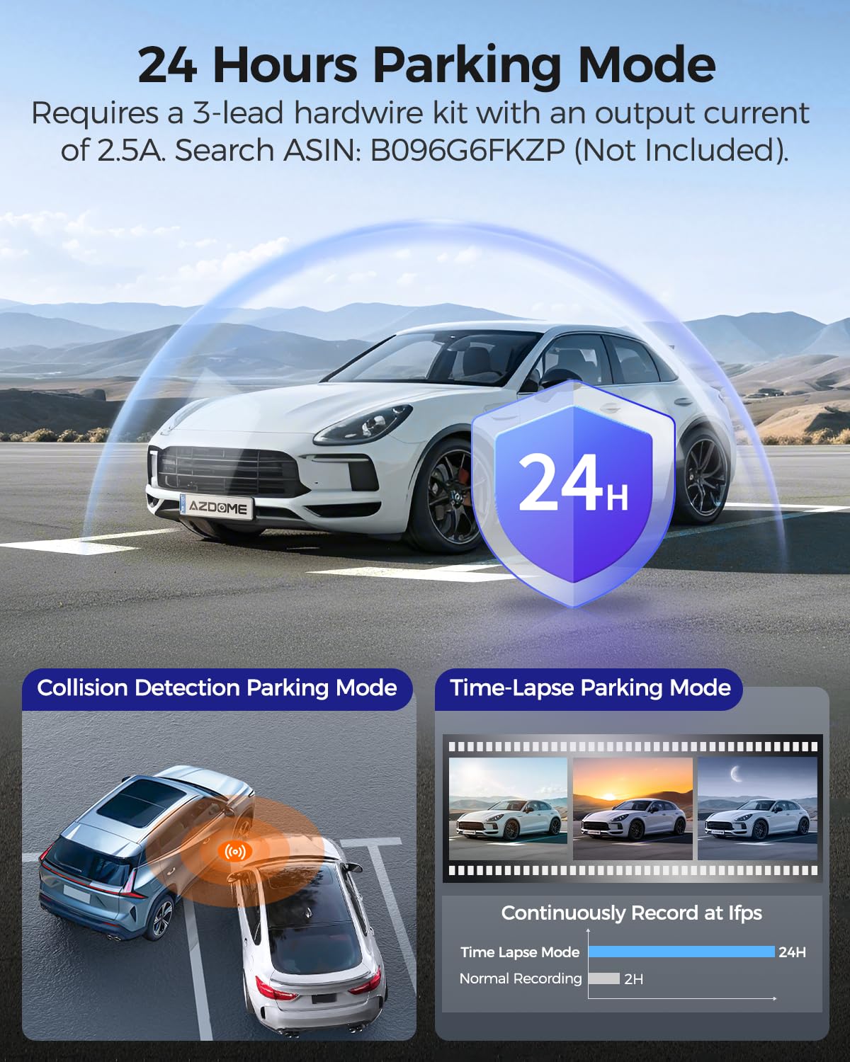 AZDOME M550 Pro 5G WiFi 3 Channel Dash Cam Built-in GPS, 4K+1080P Dual Dash Camera for Cars with 64GB Card, 1440P+1080P+1080P Front and Rear Inside, 3.19" IPS Screen, IR Night Vision, 24H Parking Mode