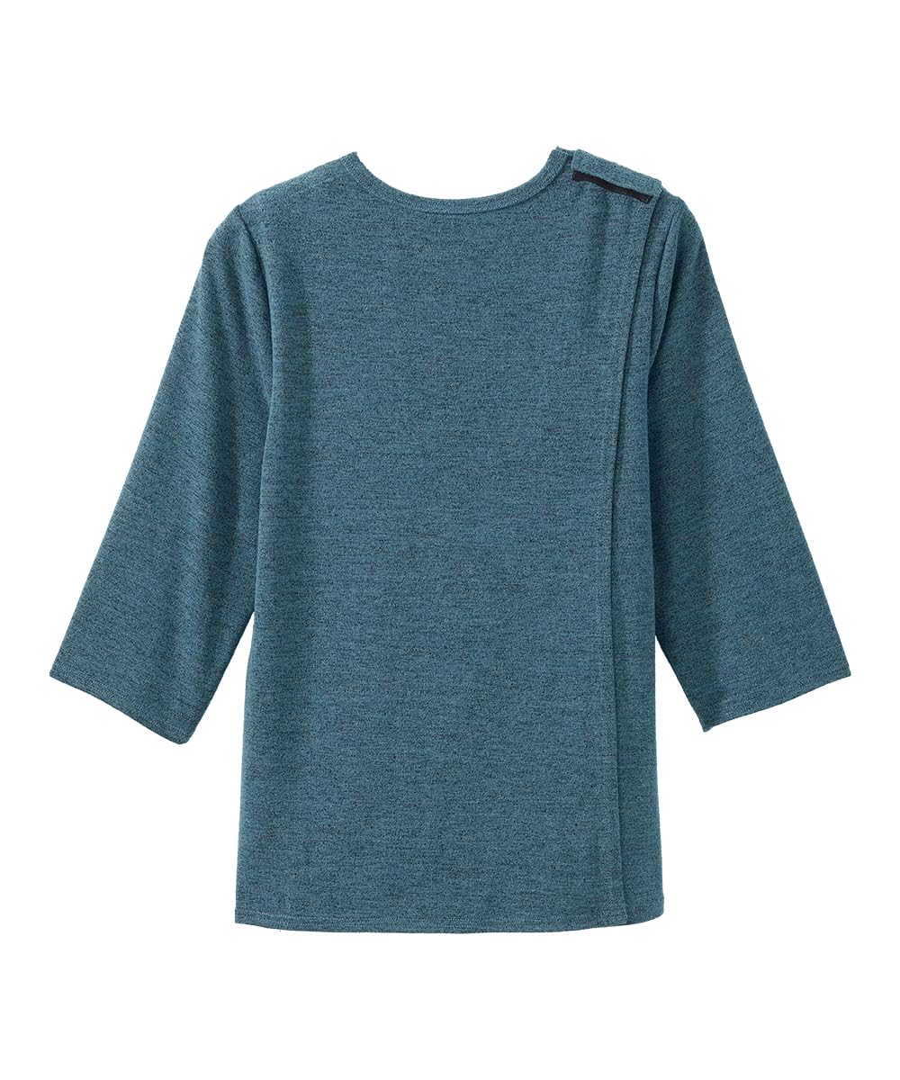 Silverts Women's Open Back 3/4 Sleeve Soft Top - Ocean Heather LGE