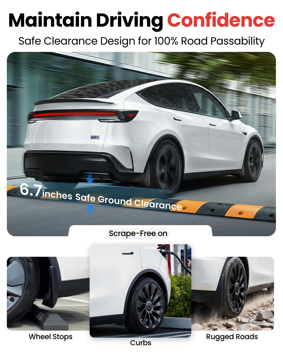 REEVAA 2026 Tesla New Model Y Juniper Accessories - Mud Flaps [Protect Paint, No Drilling Required] All-Weather Splash Guard Body Kits for Model Y Juniper 2025-2026, Black (Set of 4)