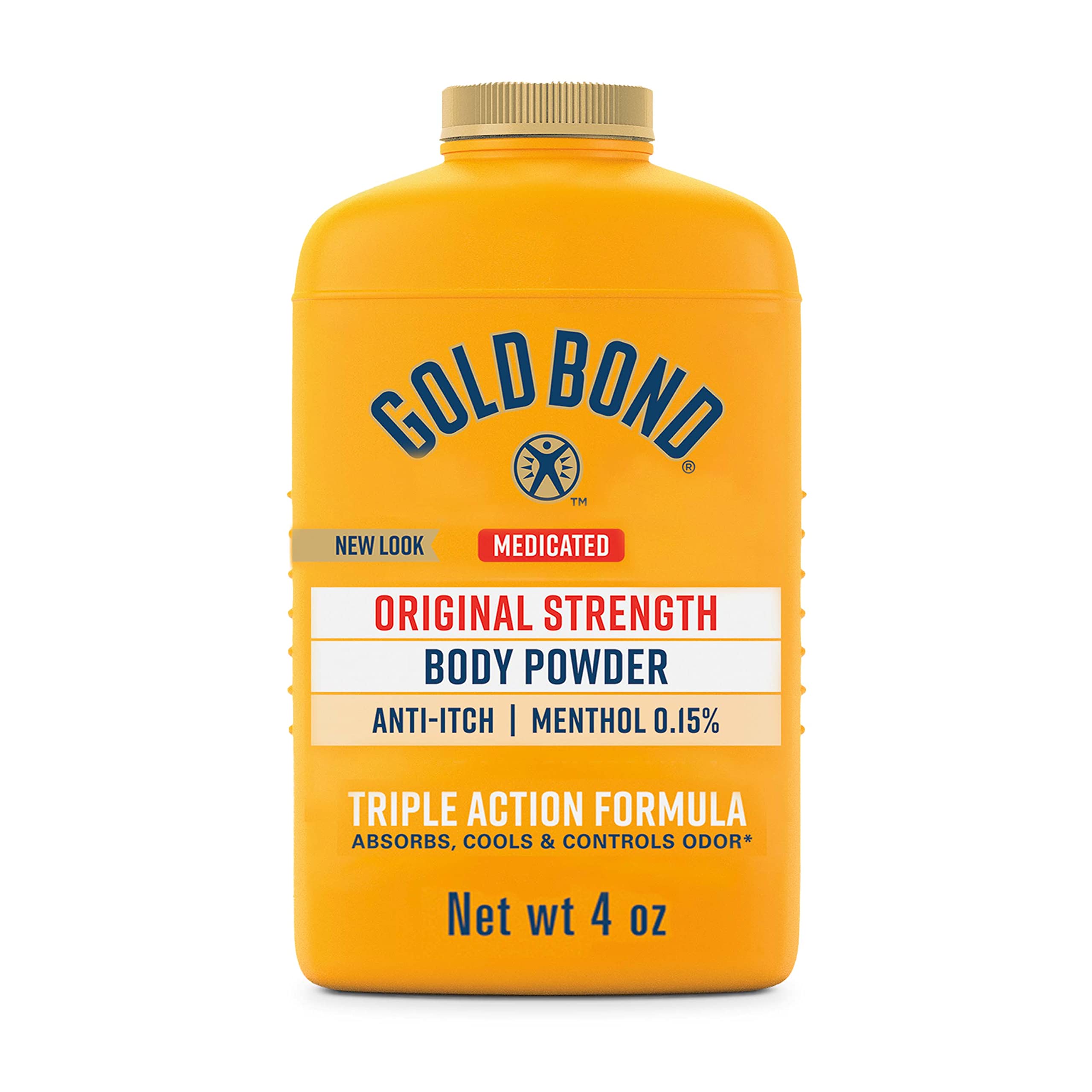 Gold Bond Medicated Original Strength Body Powder, 4 oz., Talc-Free, Anti-Itch, Absorbs & Cools