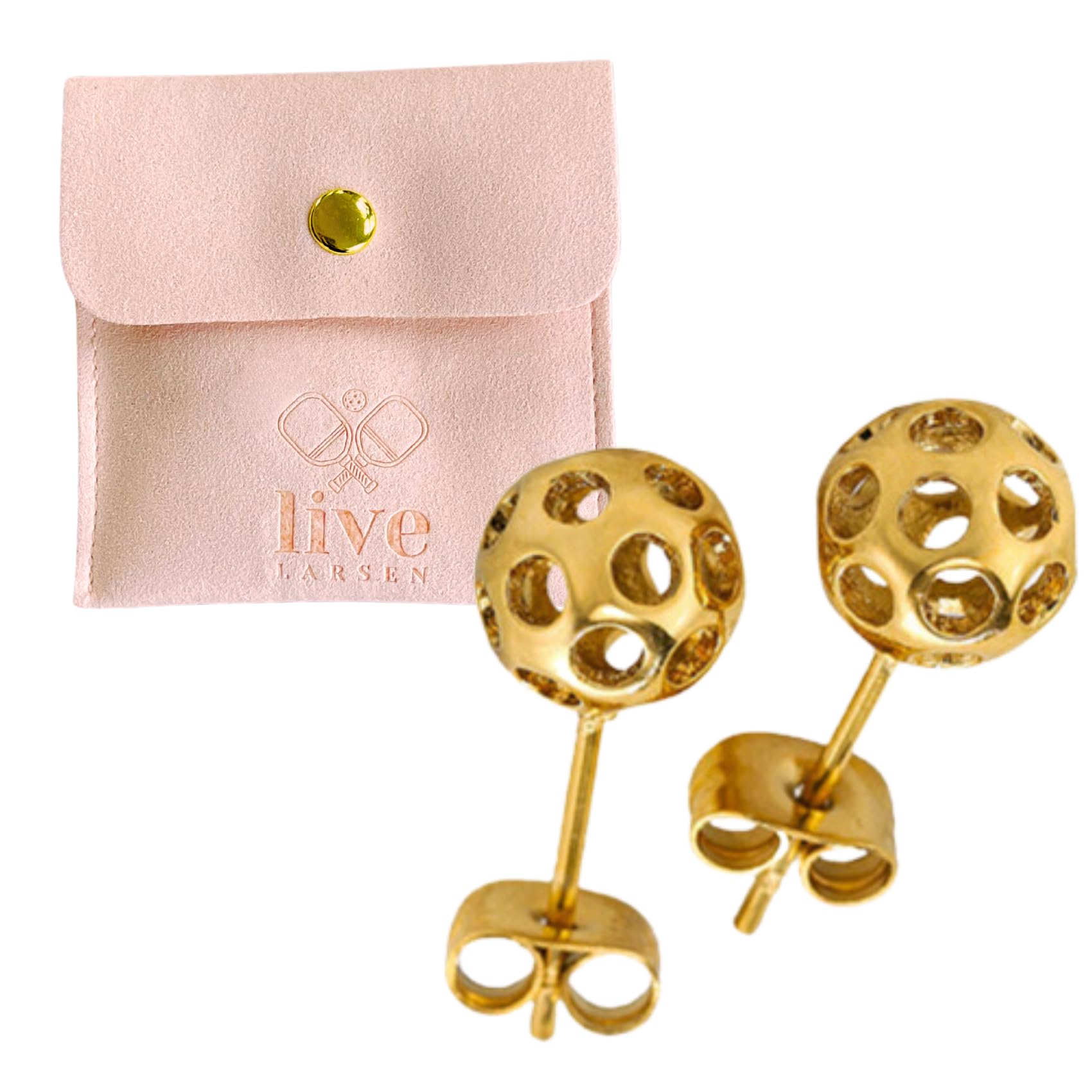 Pickleball Earrings Jewelry for Women Gold 18KT Best Gift Present for Her Hypoallergenic Feminine Accessories