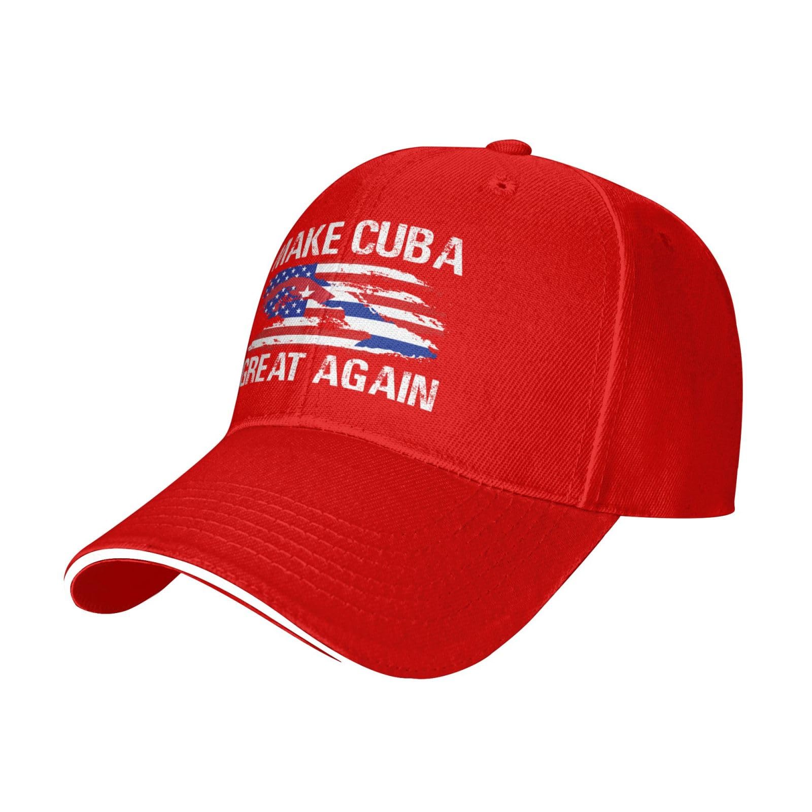 AINVLENAN Make Cuba Great Again Supporter Baseball Cap Red