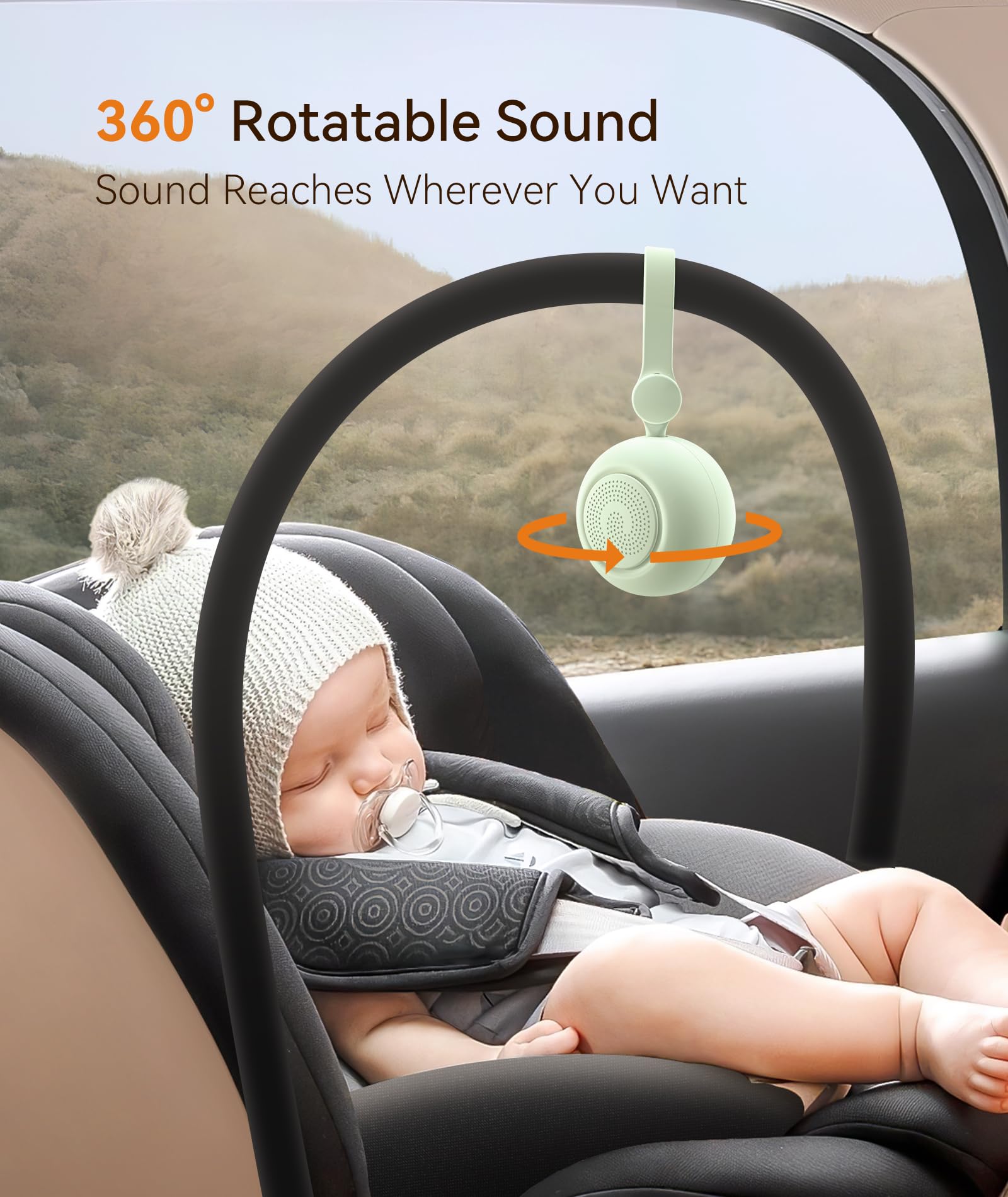 Dreamegg Baby Sound Machine - White Noise Machine for Stroller Car Seat, Baby Sleep Soother with 19 Soothing Sounds & Nursery Light, White Noise for Travel Essential, Registry Gift