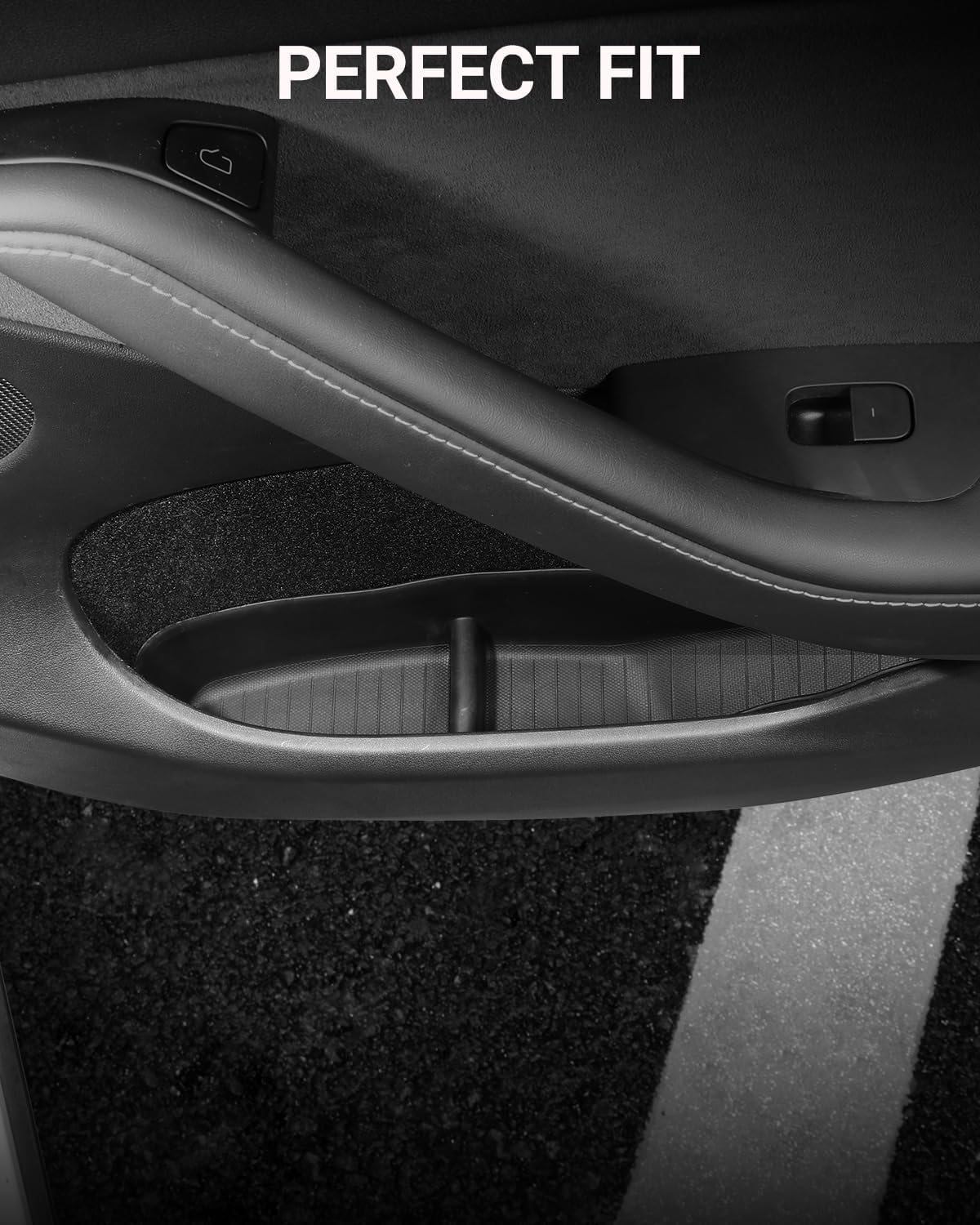 Basenor 4PCS Tesla Model Y Door Side Storage Box TPE Organizer Tray Front and Rear Door Slot Pockets Protector Accessories 2023 Upgrade