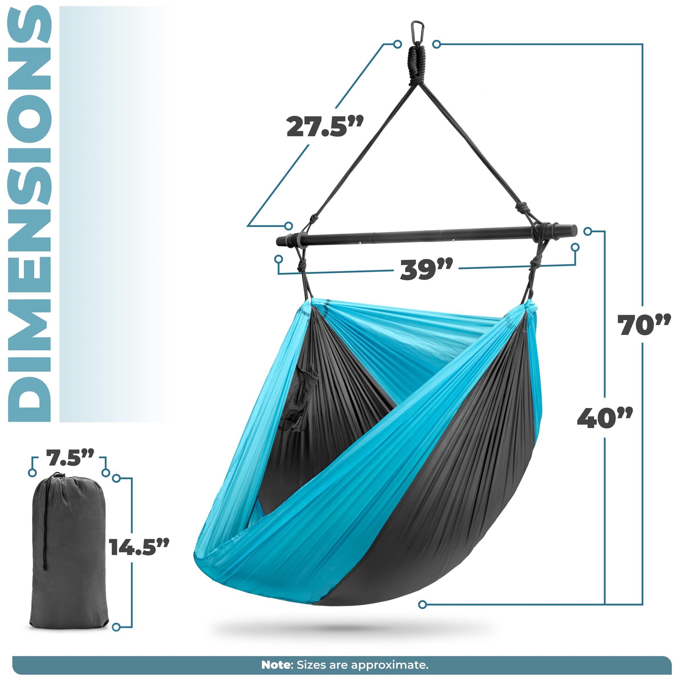 Sorbus Hanging Hammock Chair - Tree Pod Sensory Swing - Outdoor Camping Cacoon Chair - Collapsible and Lightweight Swings - Swinging Rocker Chairs for Camp, Travel, Hiking, Tent, Porch (500 lb Max)