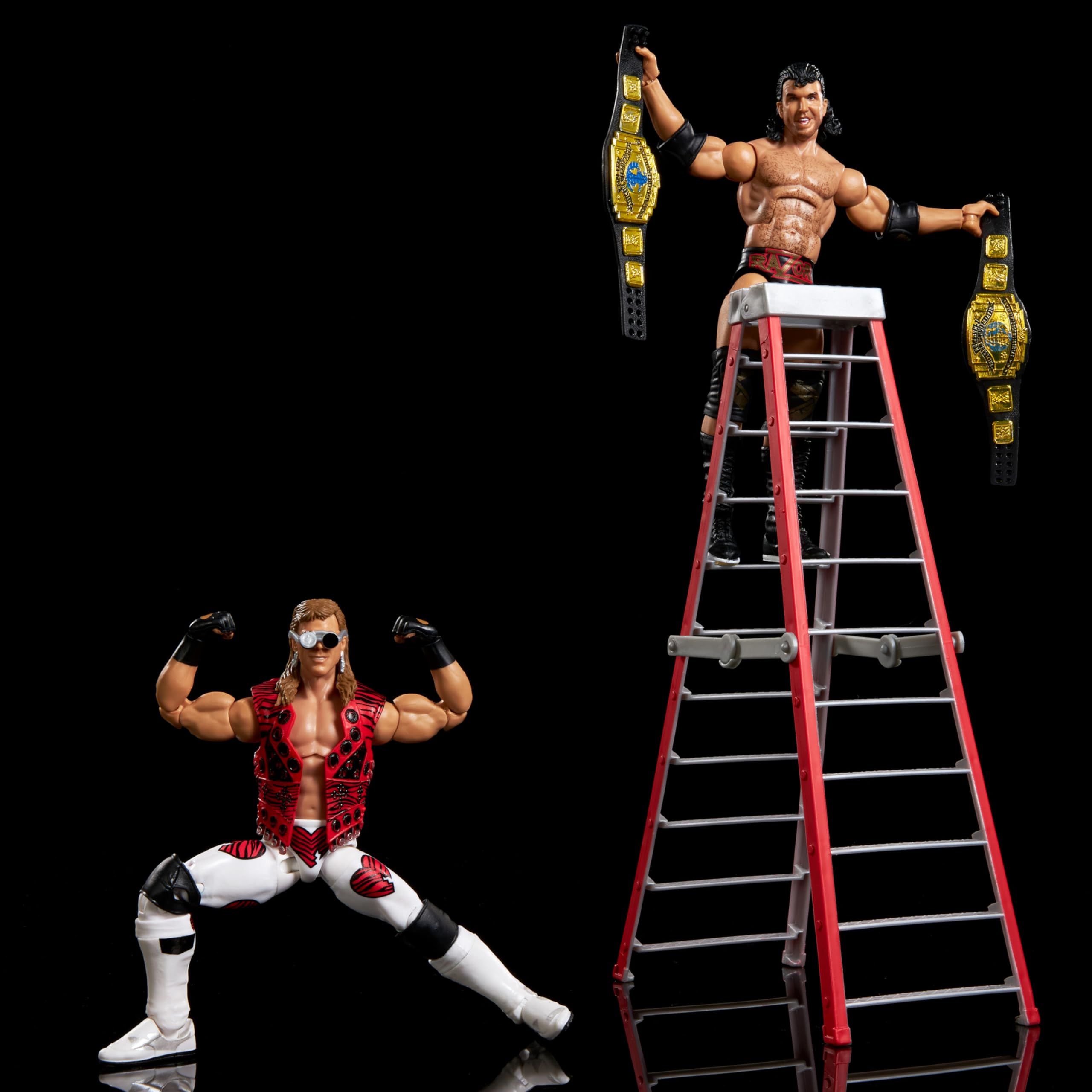 Mattel WWE Elite Collection WrestleMania X Ladder Match Action Figures & Accessories, Collectible Set with Shawn Michaels & Razor Ramon (Amazon Exclusive)