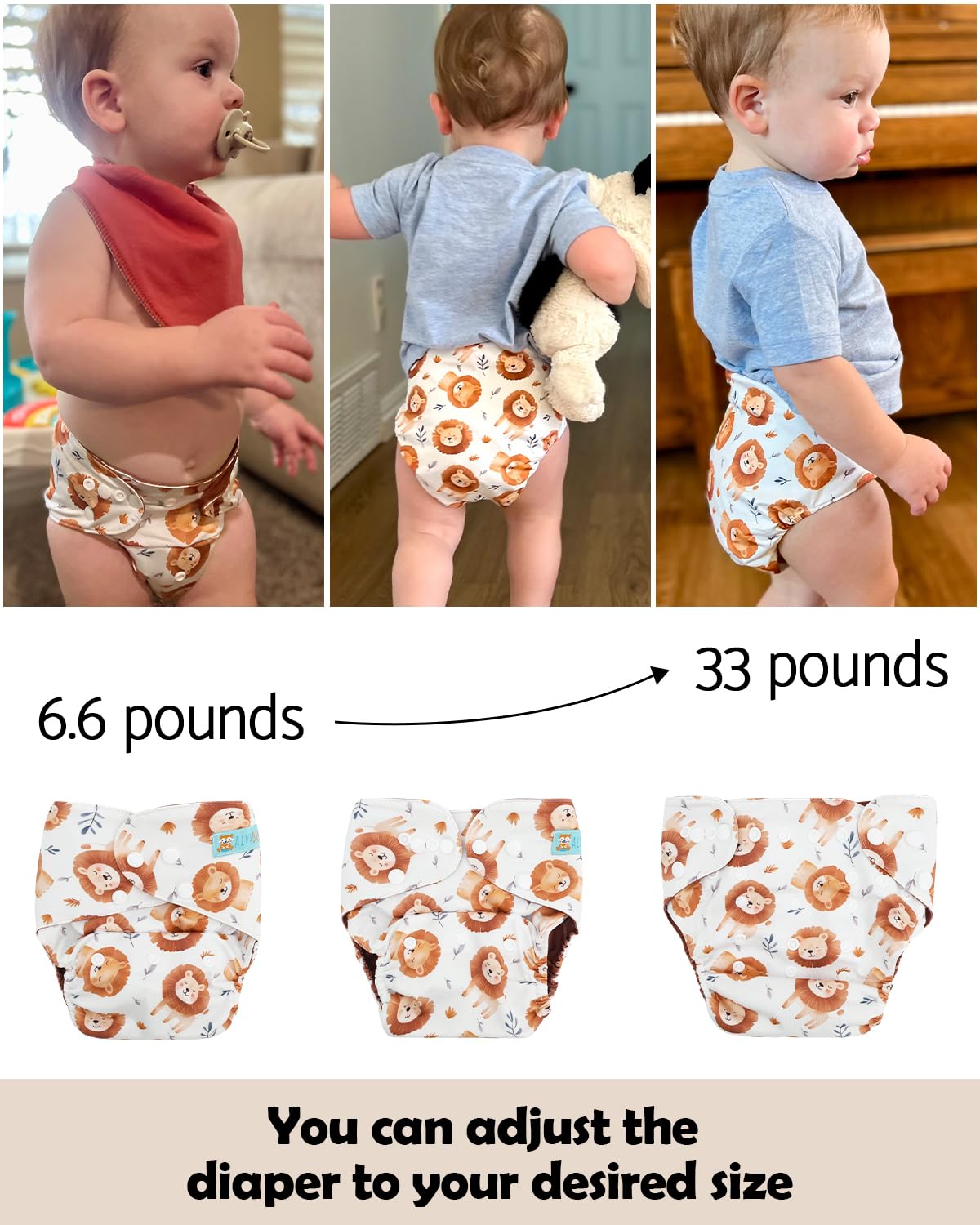 ALVA 3 pcs Baby Cloth Diaper Covers, Swim Diaper,Cloth Nappy Shell Baby Girls and Boys