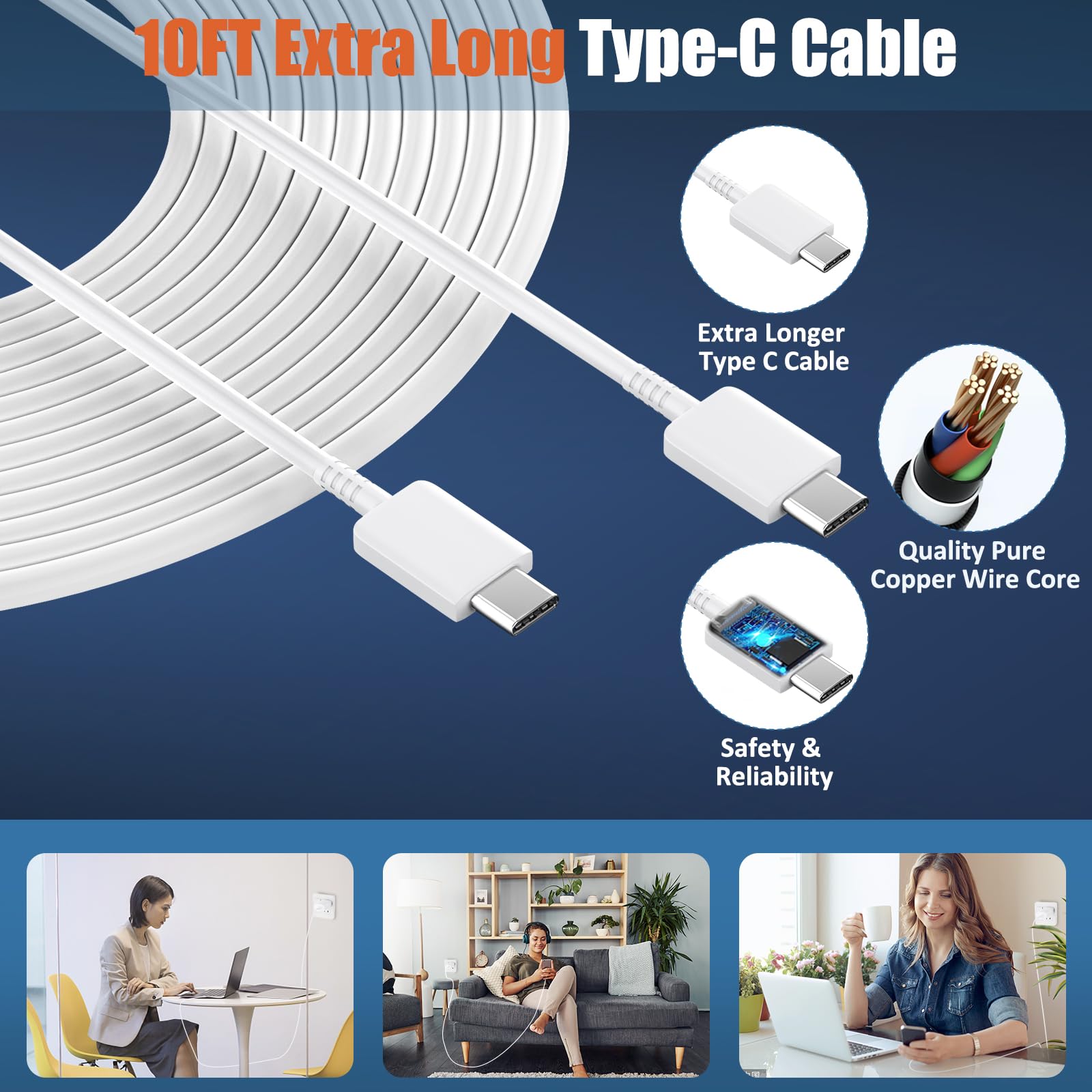 iPhone 16 15 Pro Max Charger Fast Charging, 30W USB C iPhone 15 16 Pro Max Fast Charger Block with 10FT Long USB C Charging Cable for iPhone 16 Pro Max/16 Pro/15 Pro Max,iPad,Samsung Galaxy S24 Ultra