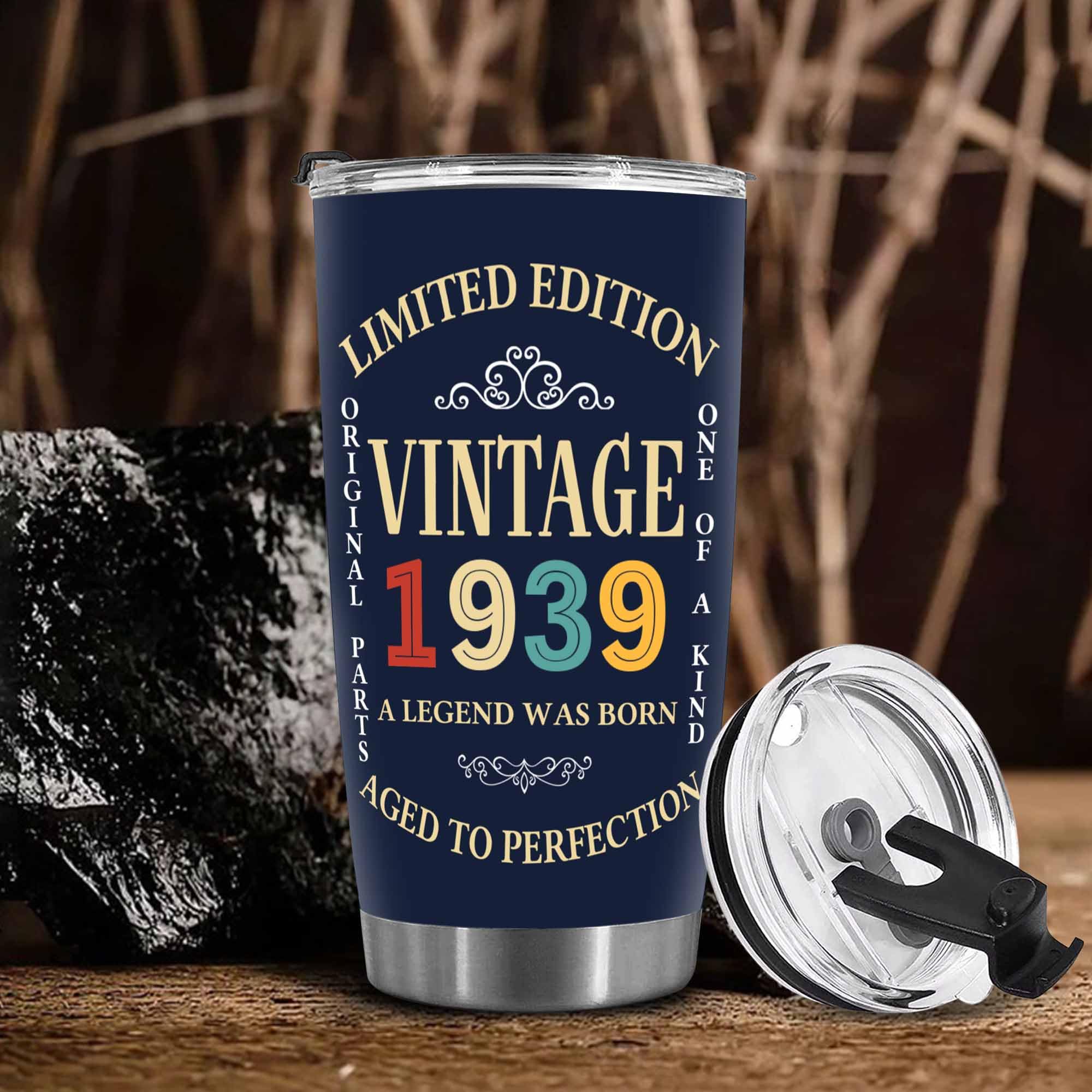 DEKIDOKA 86 Year Old Birthday Gifts for Mom Dad - Vintage Tumbler For Men And Women