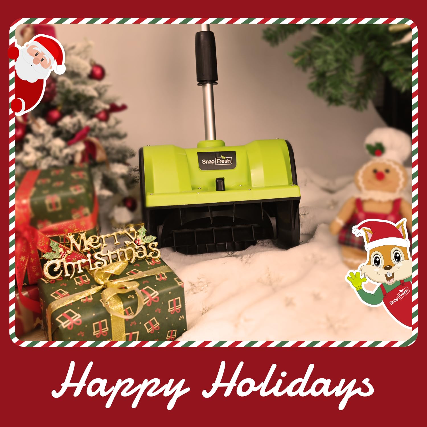 SnapFresh 20V Snow Shovel Cordless,12” Electric Snow Thrower kit,with 2 Pack 4.0Ah Batteries and Fast Charger(Green)