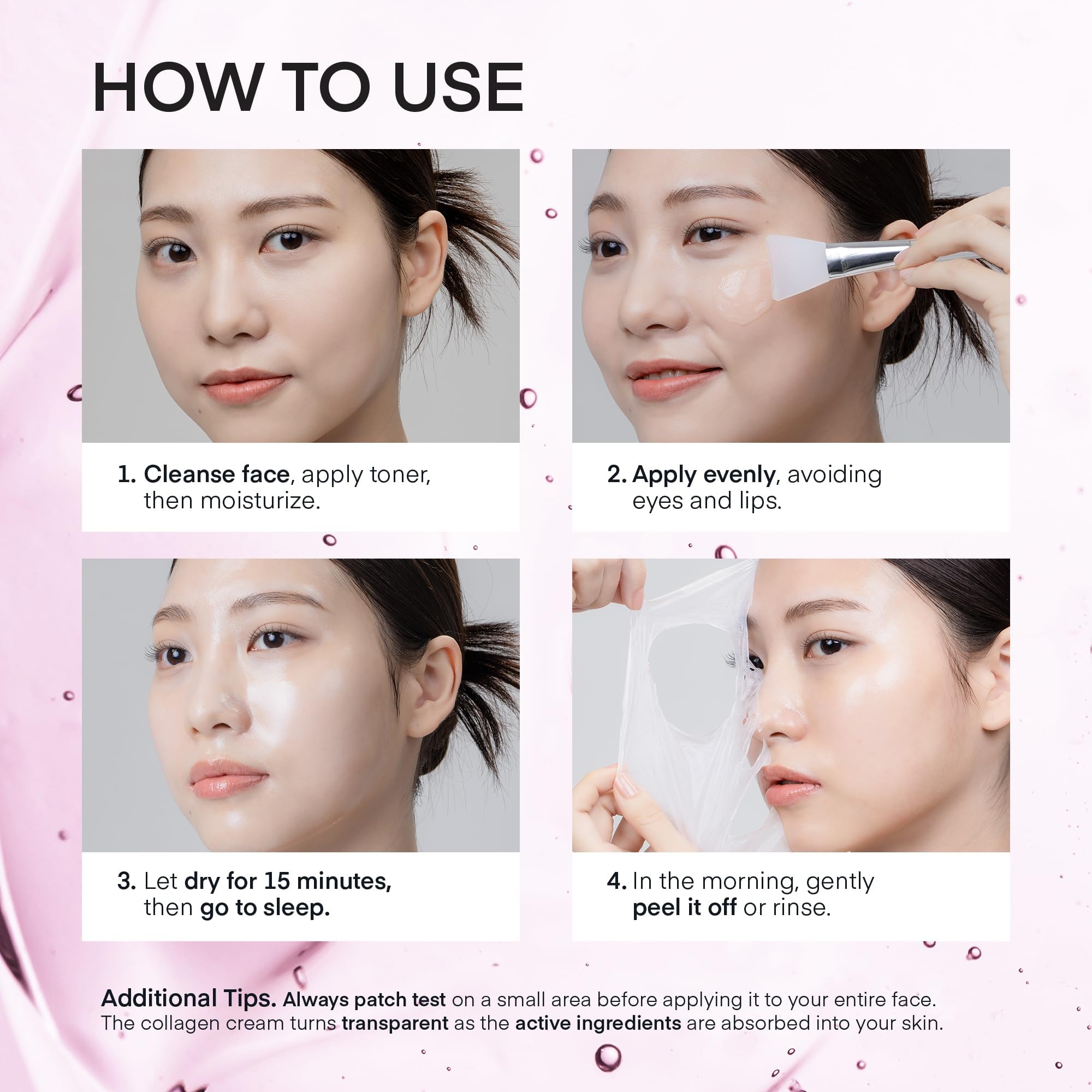 TEREZ & HONOR Collagen Night Wrapping Peel Off Mask: Korean Face Mask for Elasticity, Hydrating & Glow - 100Dalton Smallest Molecular Collagen - Dermatologist Tested 3.4 FL OZ