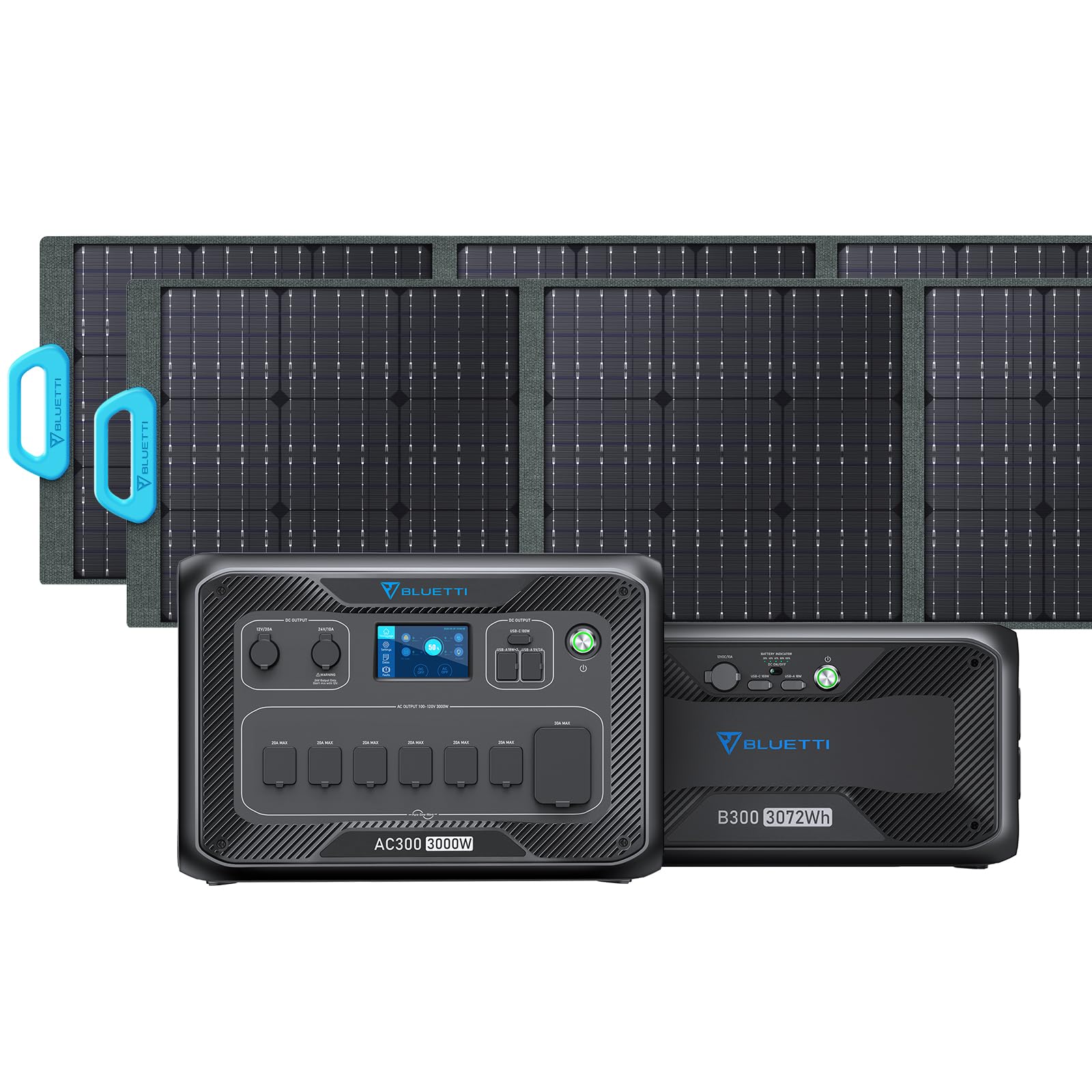 BLUETTI Solar Generator AC300&B300 Modular Power System with 2 200W Solar Panel Included, UPS Battery Backup for Home Emergency Power Outage Off Grid