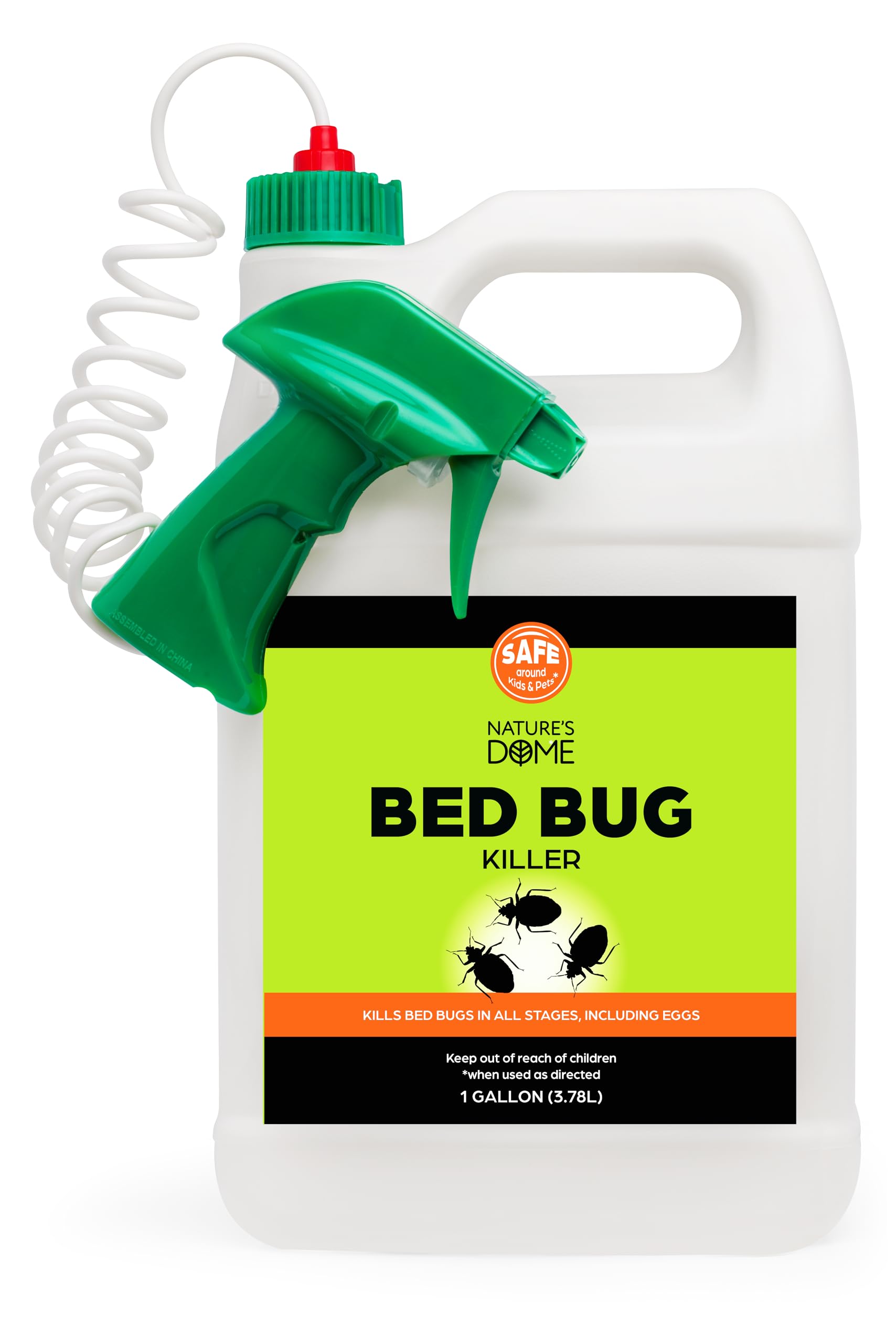 Nature's Dome Bed Bug Spray – 100% Kill Rate, 1 Gallon Natural Bed Bug & Mite Killer, Destroys Eggs, Kills Resistant Strains, Long-Lasting Protection, Safe for Home Use