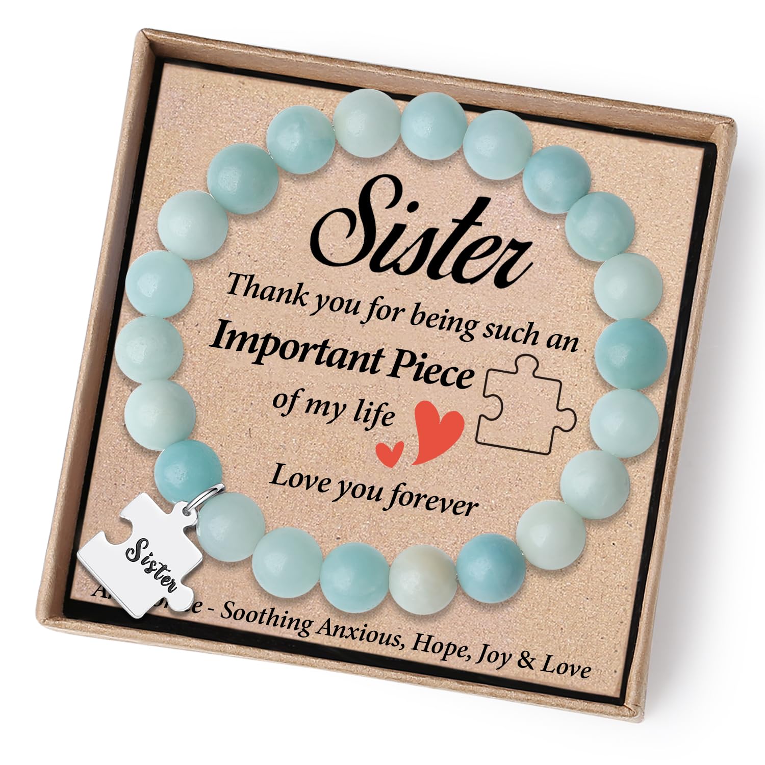 THEMEROL Sister Christmas Gifts for Sisters Gifts from Sister Birthday Gifts Ideas Stocking Stuffers Cool Big Sister Little Sister Gifts from Brother Best Sister Ever Bracelet Mothers Day Valentines