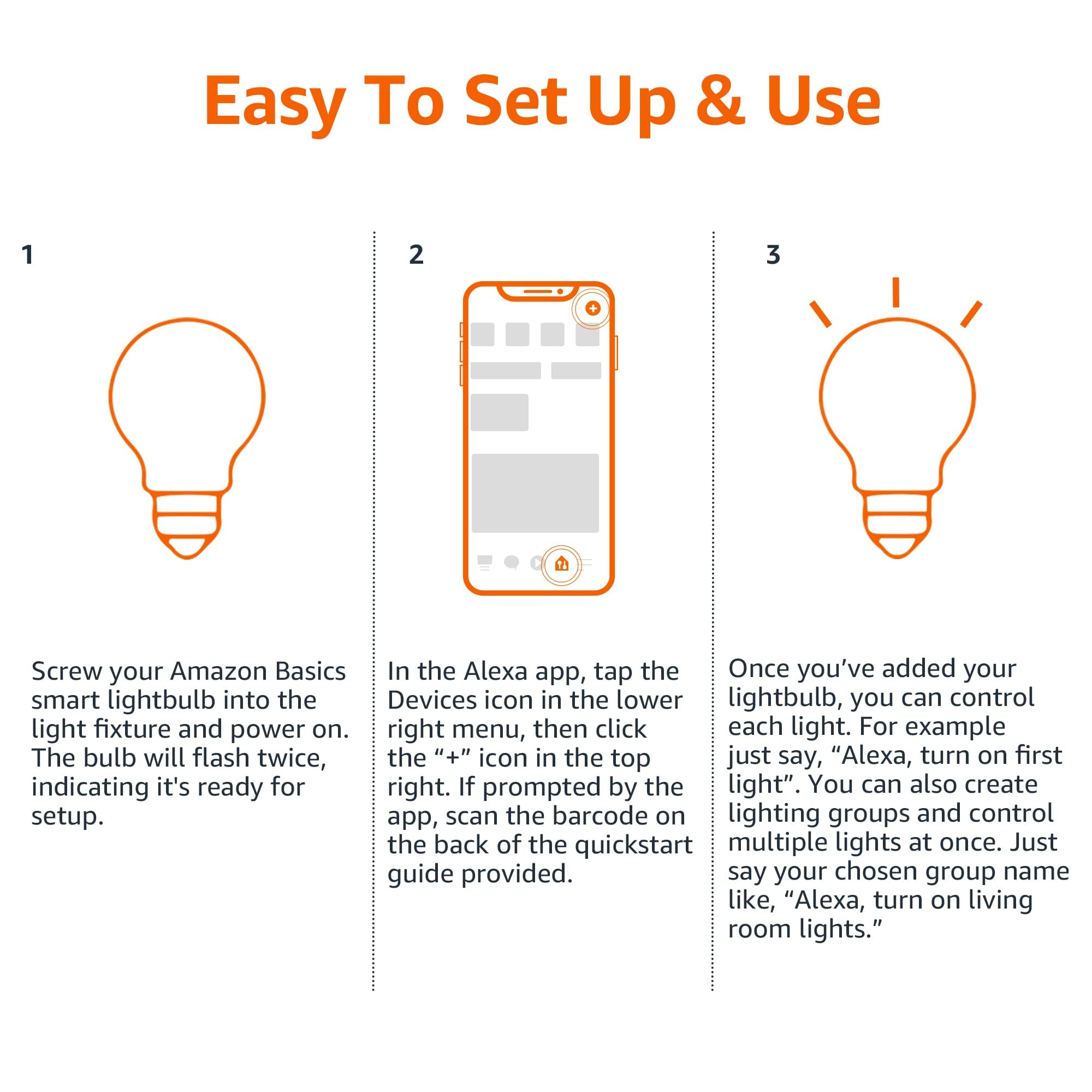 Amazon Basics Smart A19 LED Light Bulb, Color Changing, 9W (60W Equivalent), 800LM, Works with Alexa Only, 2.4 GHz Wi-Fi, No Hub Required, 1 Pack