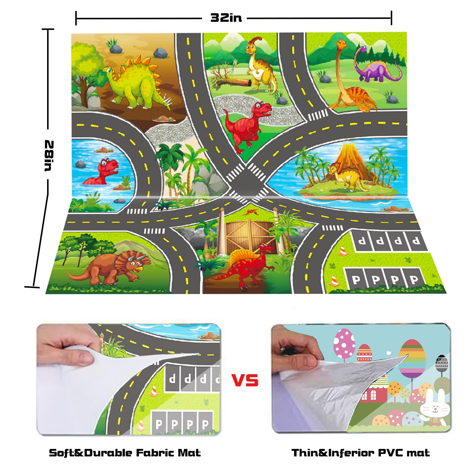 Hummigoo Dinosaur Truck Toys for Kids 3-5, Tyrannosaurus Transport Car Truck with 15 Dino Figures, Play Mat & Trees, Eggs, Dinosaur Play Set for Boys and Girls 3 4 5 6 7 8 Years Old