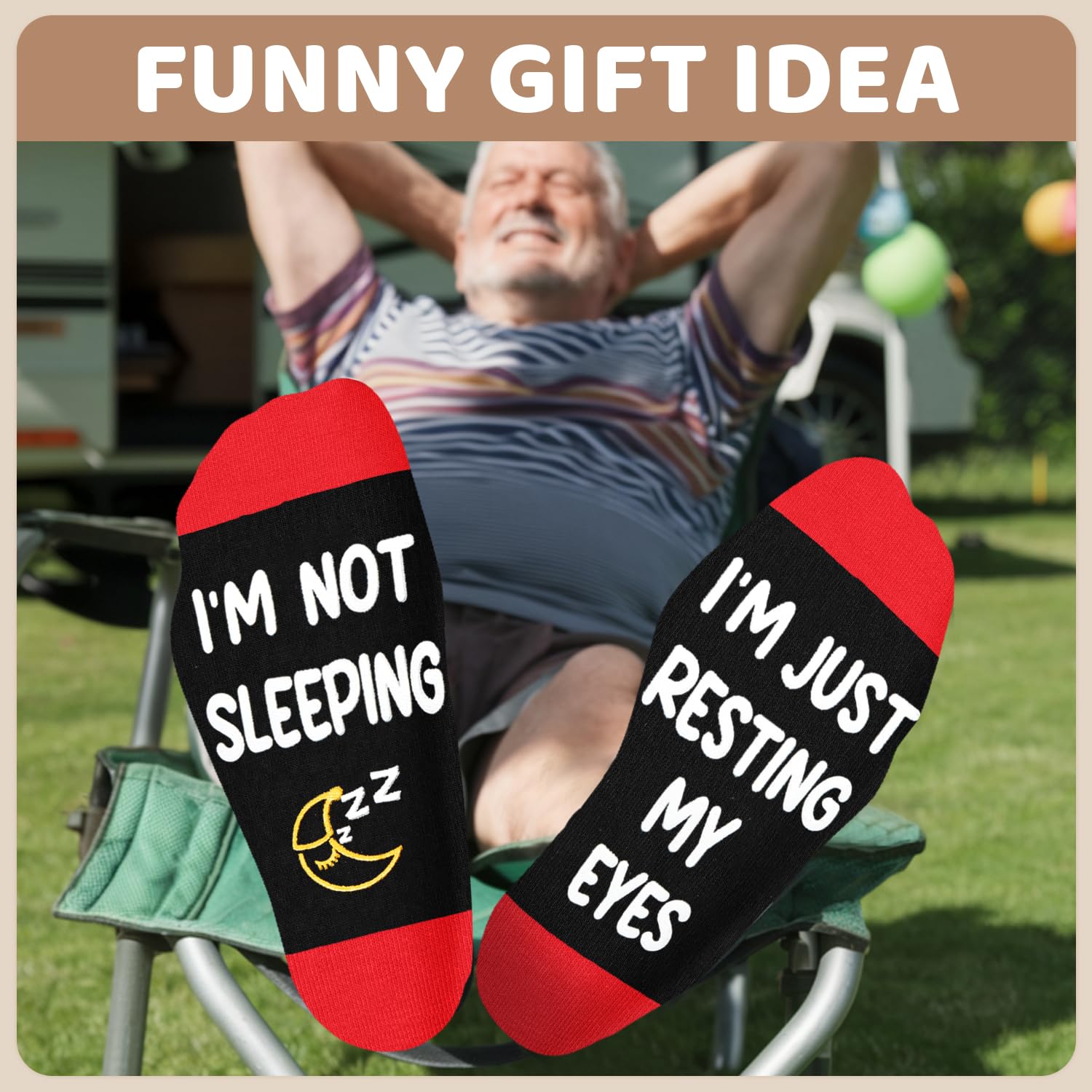 Zmart Birthday Gifts For Men - Im Not Sleeping Socks, Gifts For Dad Husband Grandpa, Father Day Gifts Socks, Gifts For Elderly Men, Christmas Stocking Stuffers