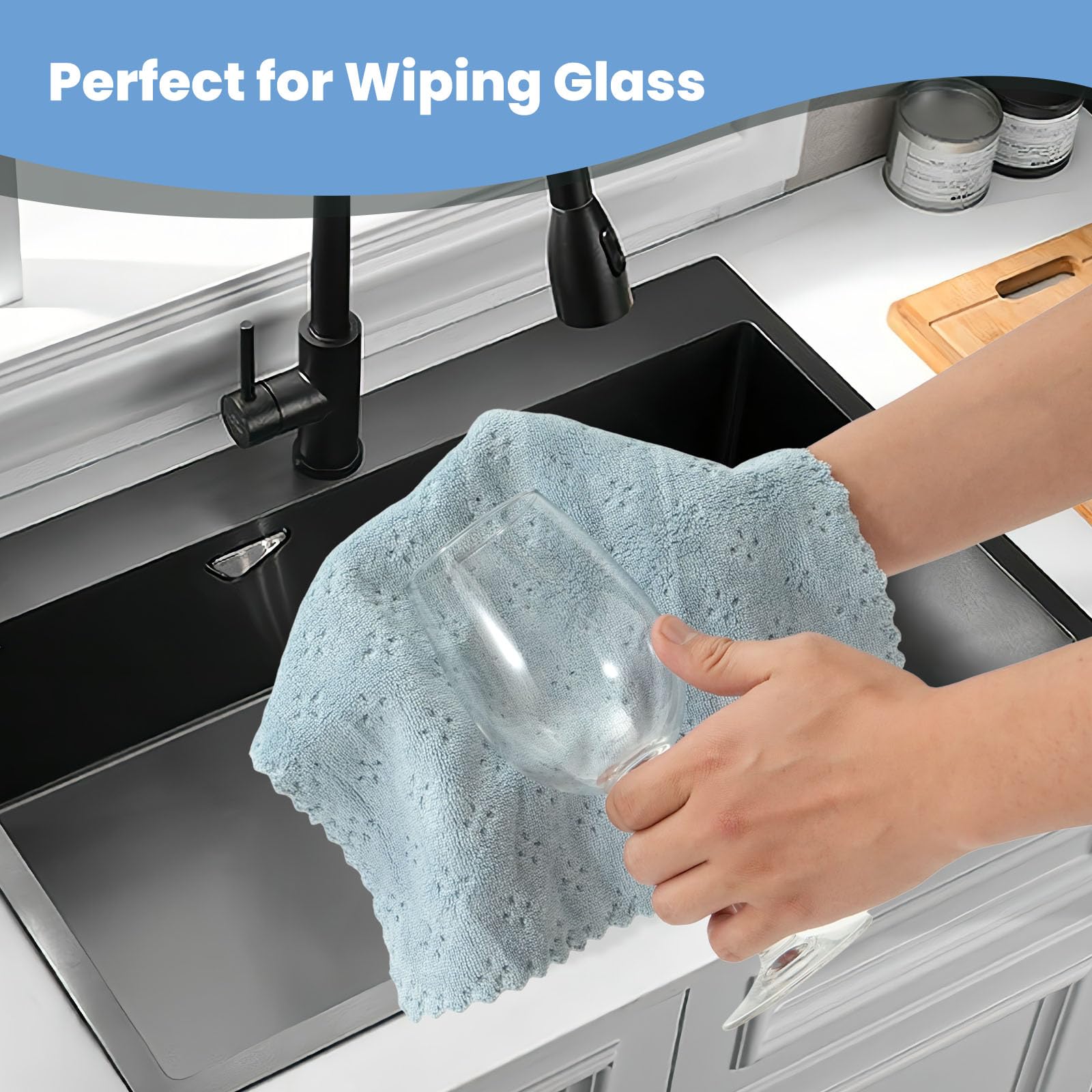 Neessno Kitchen Dish Cloths,Super Absorbent Coral Velvet Dish Towels,Quick Drying Kitchen Towels No Lint Dish Rags,Reusable Household Microfiber Cleaning Cloth,12X12 inches,12 Pack,Sky Blue - Pink