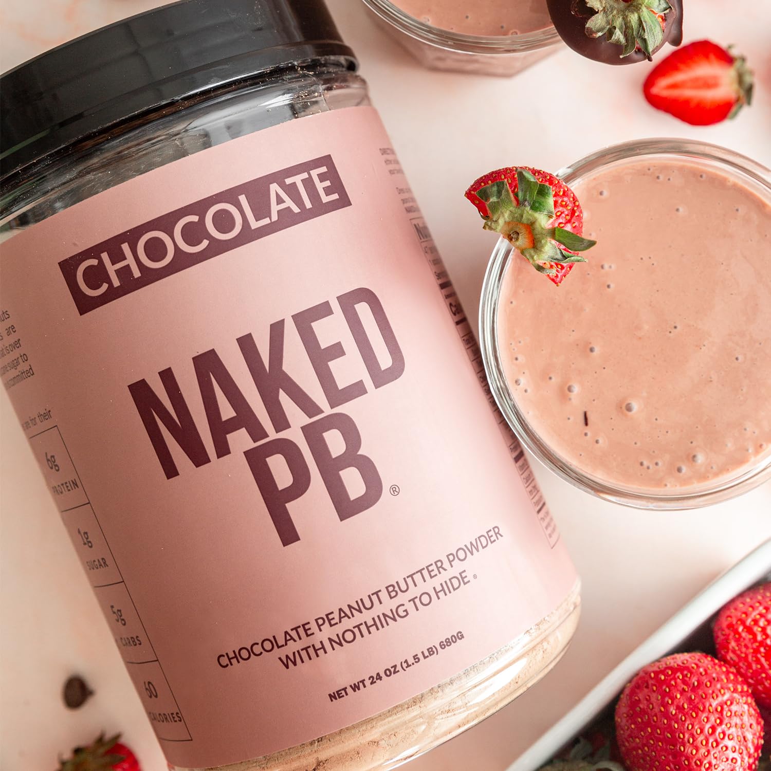 Chocolate Peanut Butter from US Farms, Only 4 Ingredients - Roasted Peanuts, Cocoa, Sea Salt, and Sugar - Vegan, 47 Servings - NAKED PB