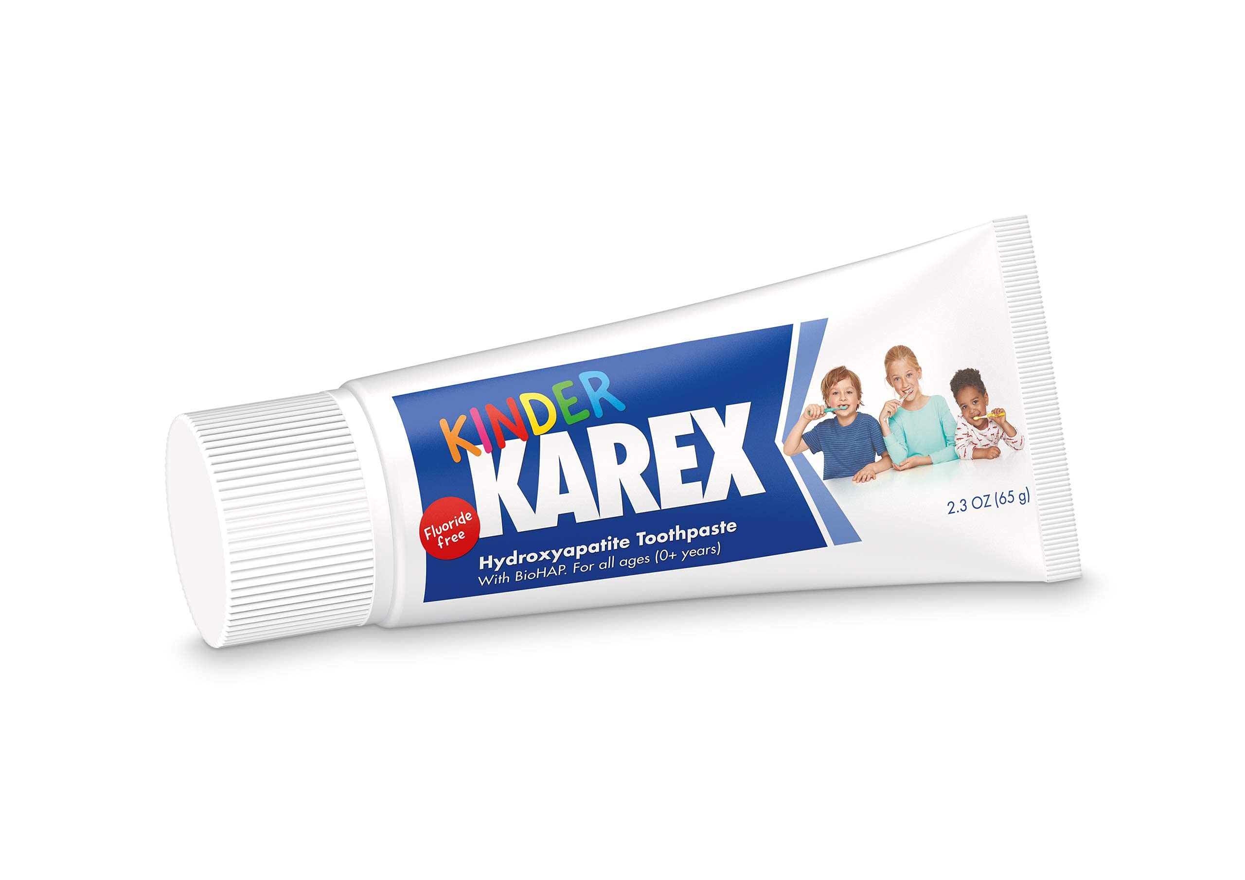 Kinder Karex Hydroxyapatite Kids Toddler Toothpaste 2.3 Ounce, Fluoride Free, Safe If Accidentally Swallowed