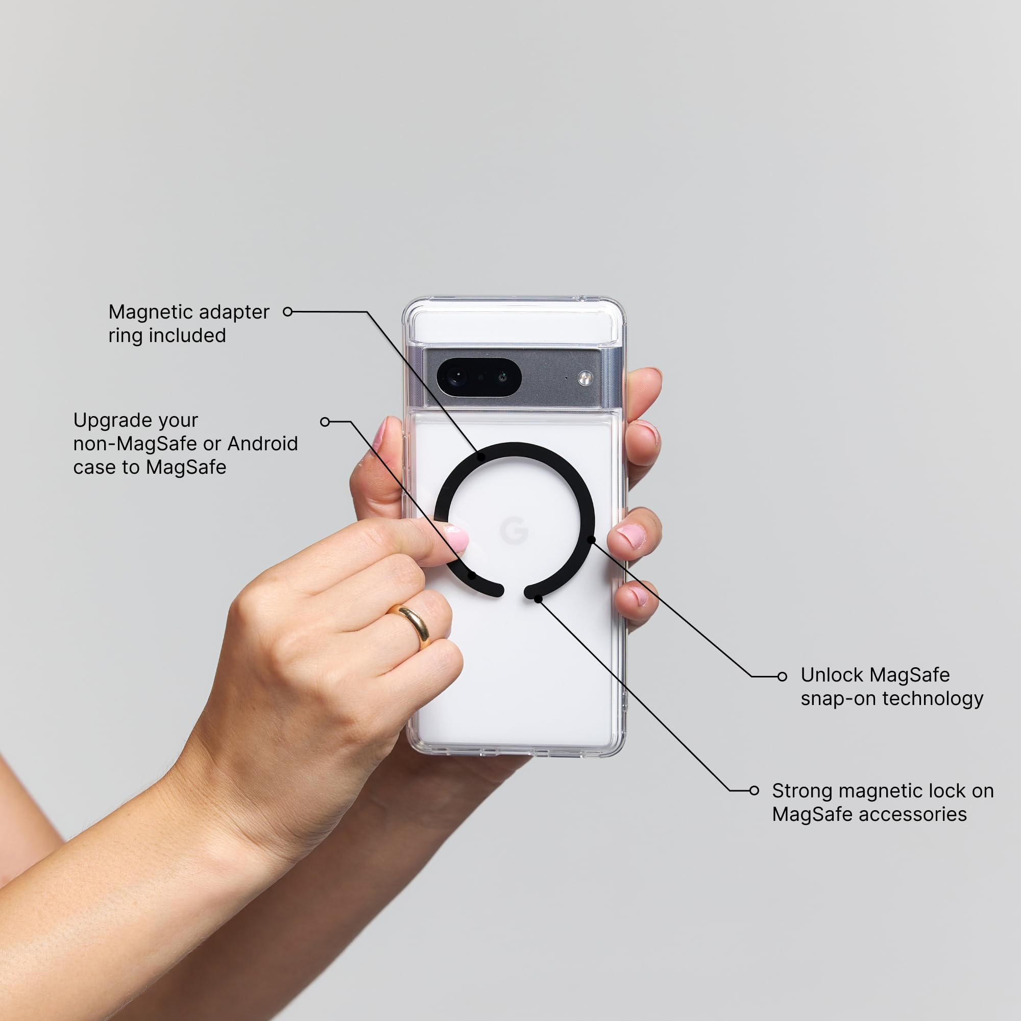 PopSockets Phone Wallet with Expanding Grip and Adapter Ring for MagSafe®, Phone Card Holder, Wireless Charging Compatible, Wallet Compatible with MagSafe® - Black