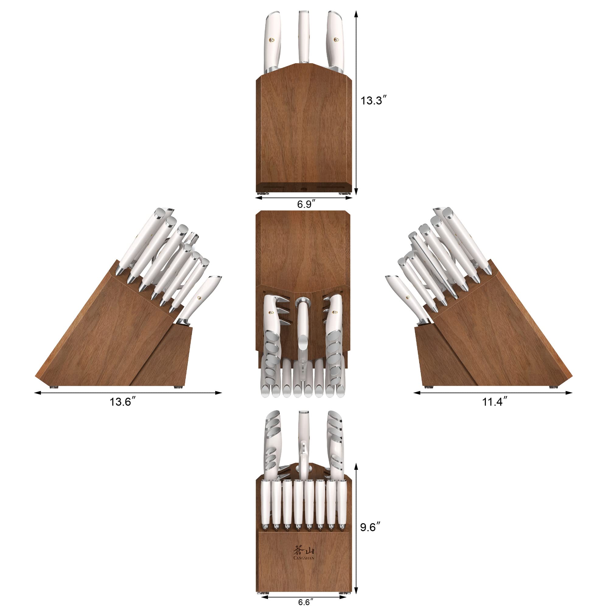 Cangshan L1 Series 23-Piece Classic Knife Block Set, Forged German Steel, 1027549