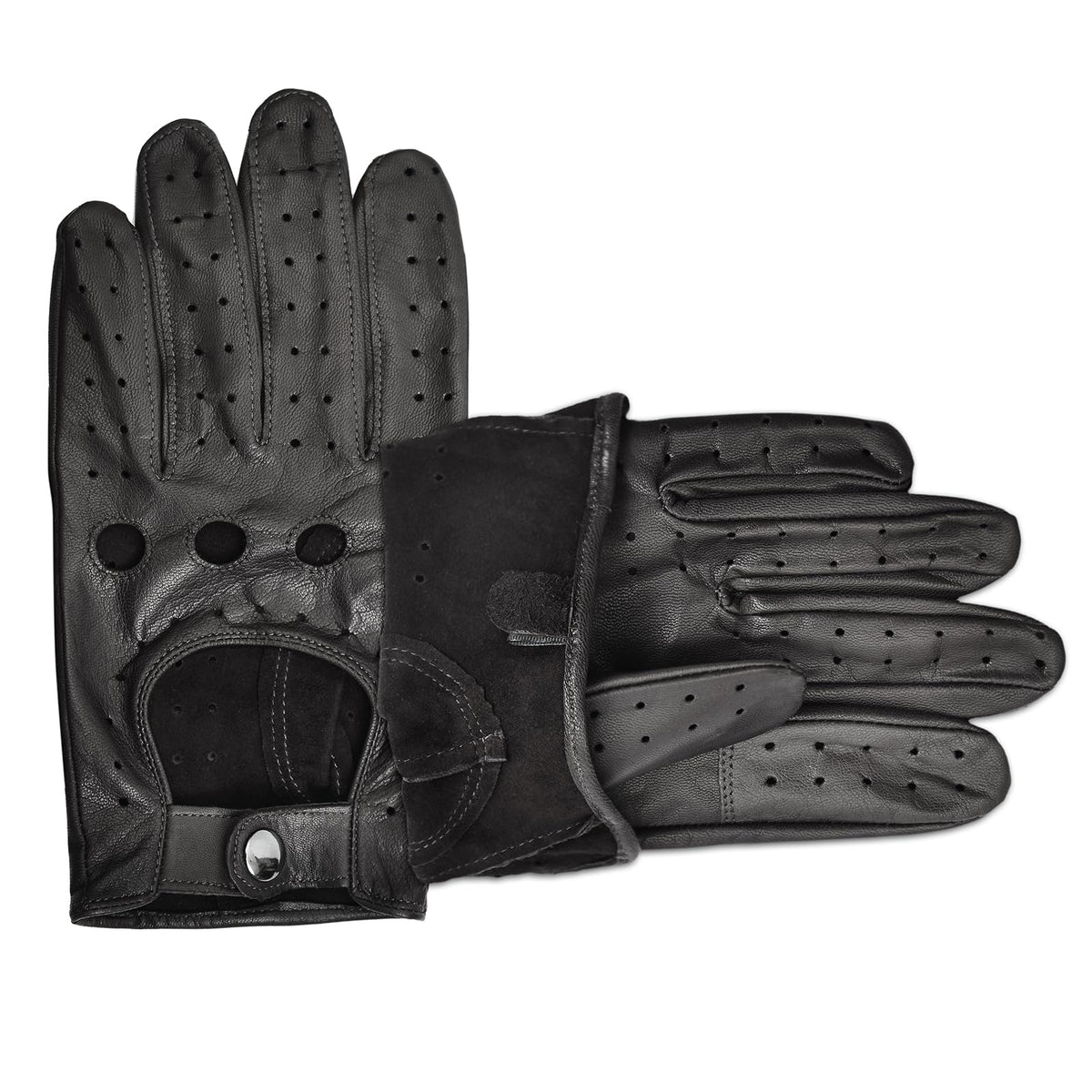 SURAWIL Men's Leather Driving Gloves Touchscreen, Unlined Thin Leather Driving Gloves, Black,XS SUM06US-T