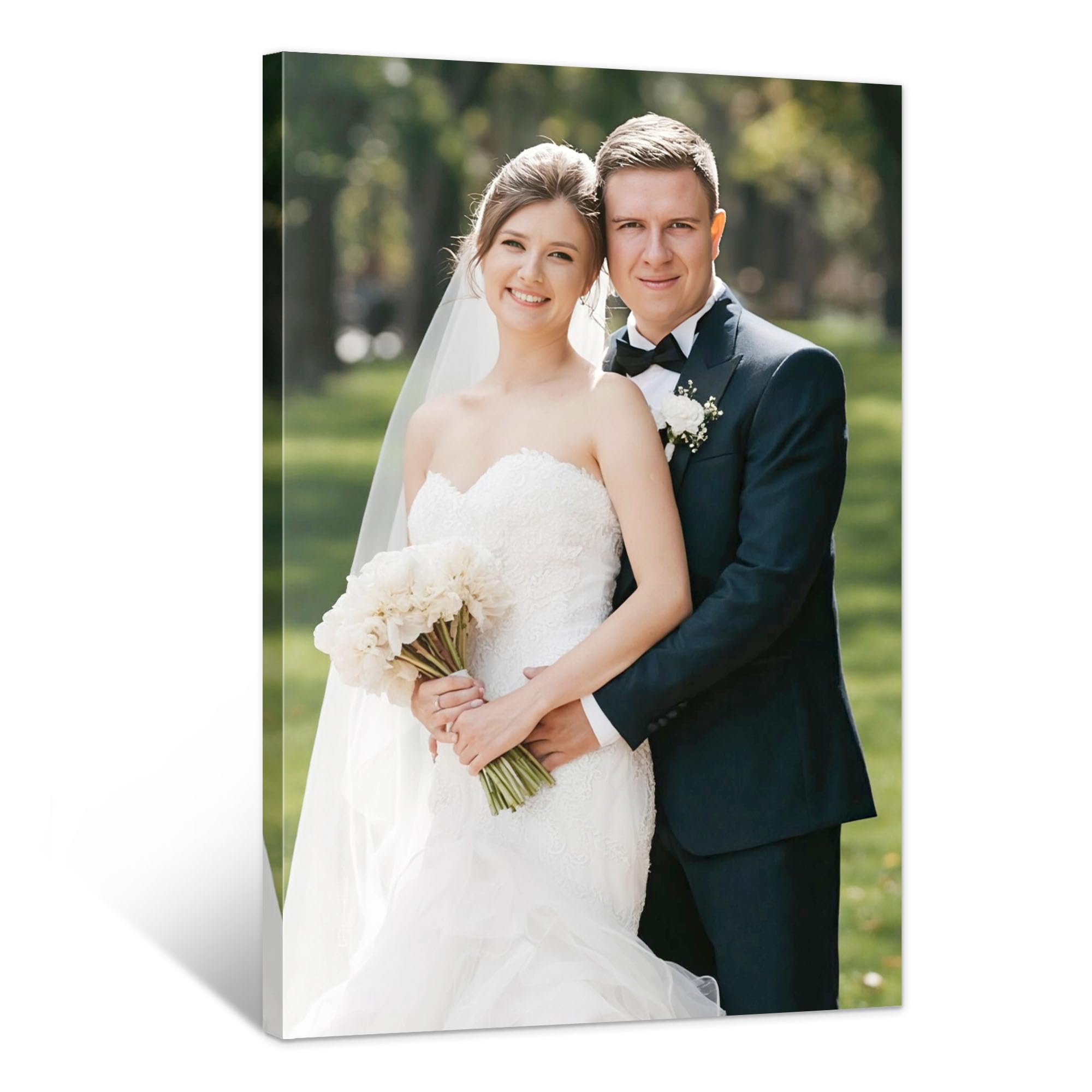 GagetElec Custom Canvas with Your Photos, Personalized Canvas Wall Art, Couple Canvas Prints, Leave Behind Eternal Moments of Love, Photo Prints for Bedroom & Living Room Decor (16" X 24")