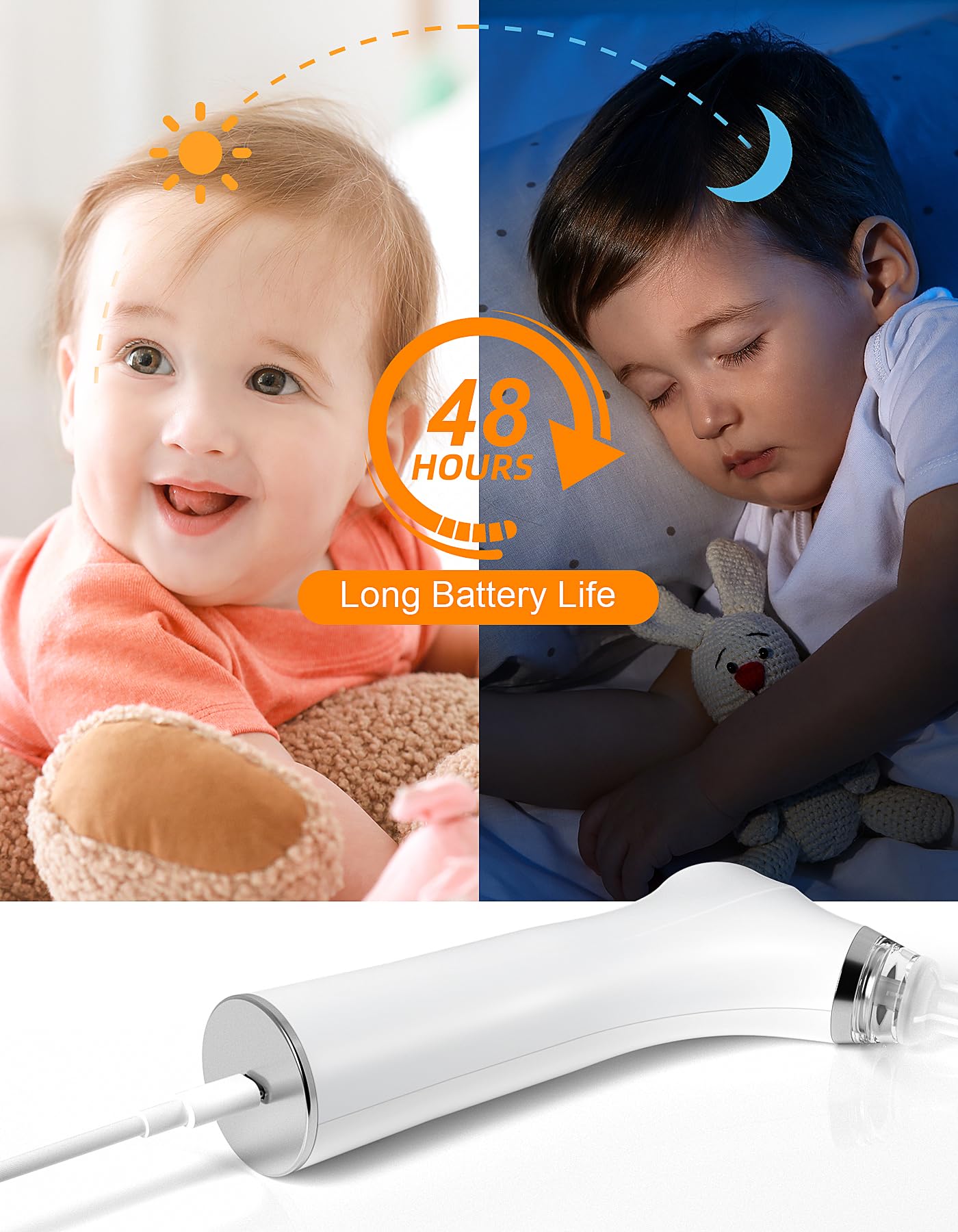 Nasal Aspirator for Baby, Adjustable 3-Level Suction Electric Baby Nasal Aspirator, Safe and Gentle Baby Nose Sucker with Music and 3 Different Food Grade Silicone Nose Suction Nozzles