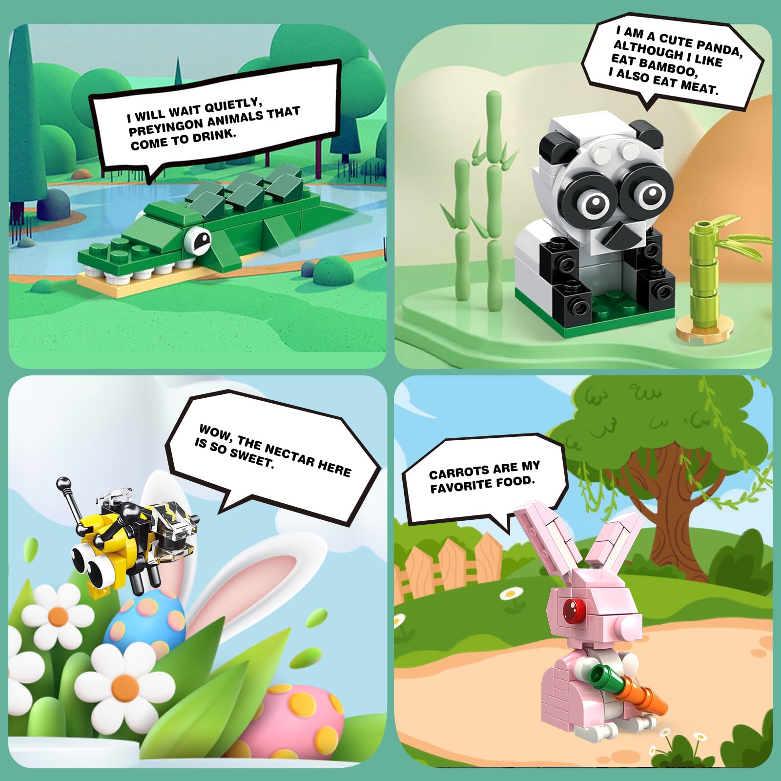 HOGOKIDS Party Favors for Kids - 12 Pack Animals Building Blocks Toy for Easter Gifts Goodie Bags Classroom Prizes Stocking Stuffers Building Set Valentines Day Birthday Gift for Boy Girl Ages 6-12+