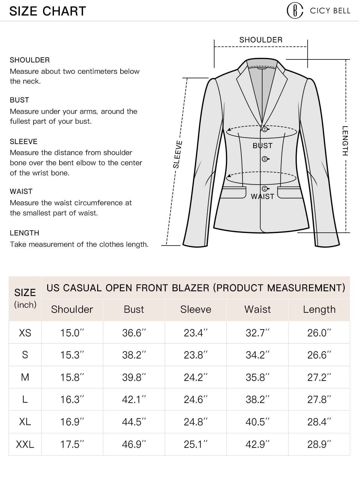 Cicy Bell Womens Casual Blazers Open Front Long Sleeve Work Office Suit Jackets Blazer Khaki