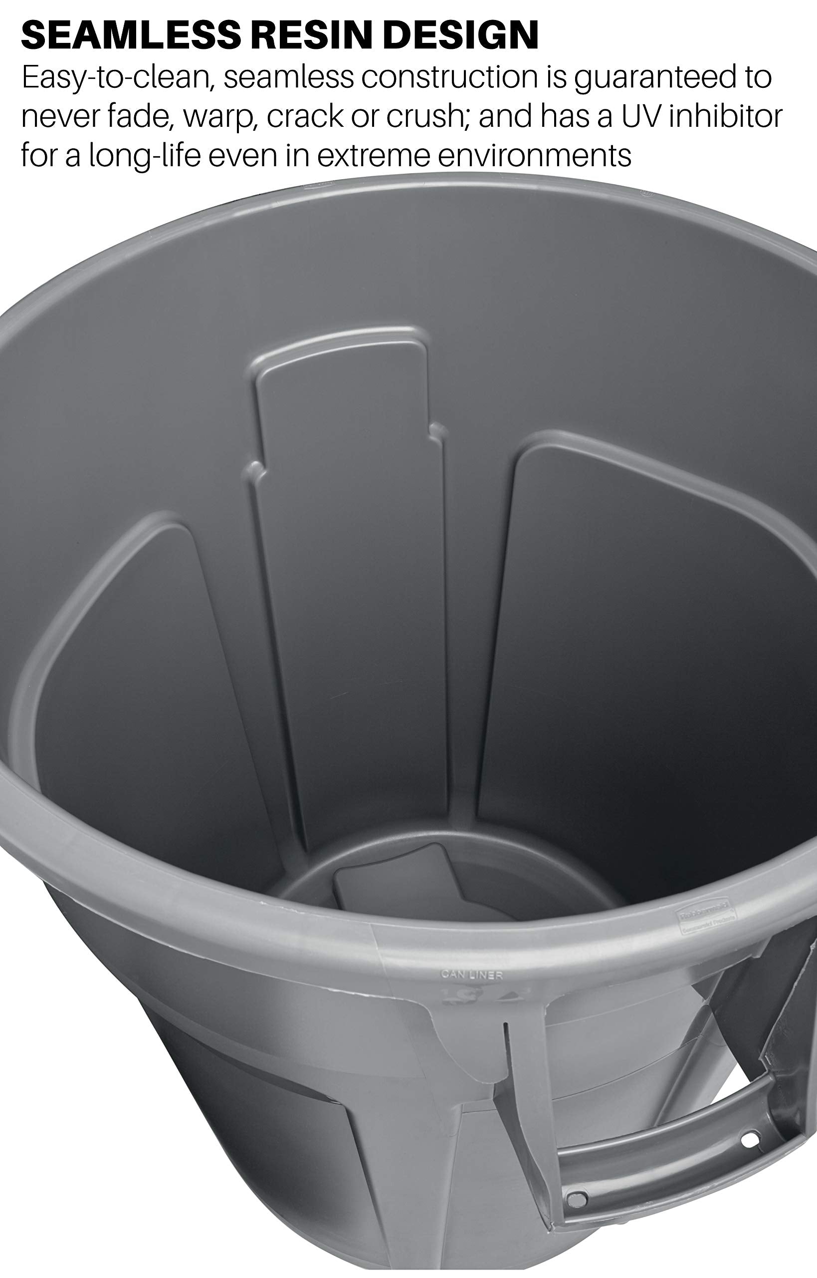 Rubbermaid 1867531EA Brute Round Containers, 32 gallon, Black