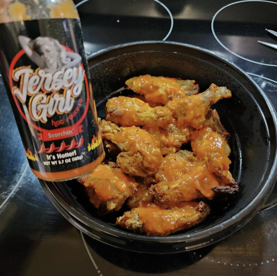 Jersey Girl Hot Sauce Co Scorchin' Hot Sauce - Made with Carolina Reaper & Dragon's Breath Peppers/2 of the Hottest Peppers in the World - All Natural, A Sodium/Salt Free Condiment - 5 Oz Bottle