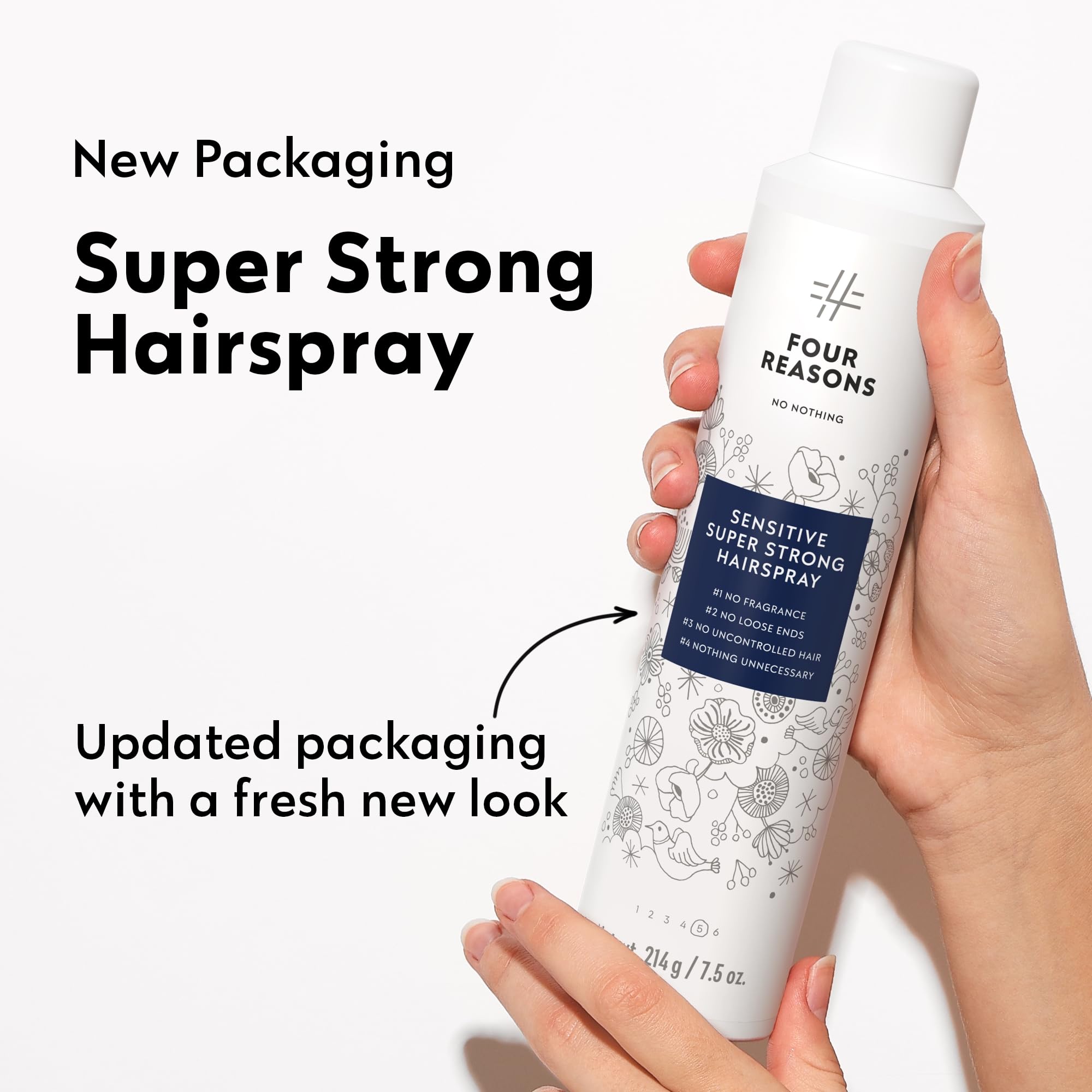 No nothing Sensitive Unscented Hairspray with Extra Hold - Finishing Spray for Styling with Humidity Protection - Fragrance Free & Hypoallergenic - 7.55 oz (New Packaging)