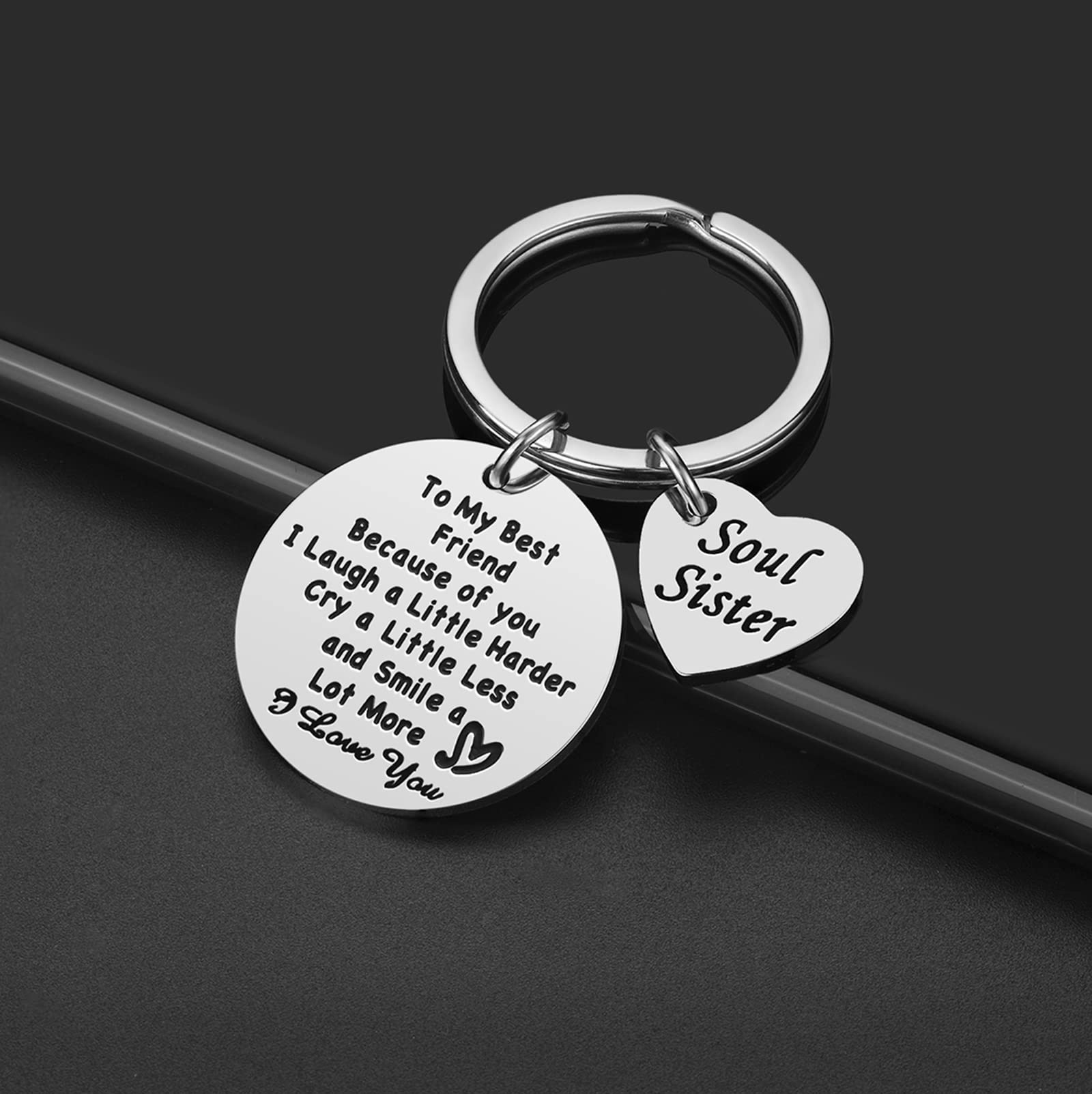 iJuqi Soul Sister Keychain Gift for Best Friends - Birthday and Christmas Gifts for Women