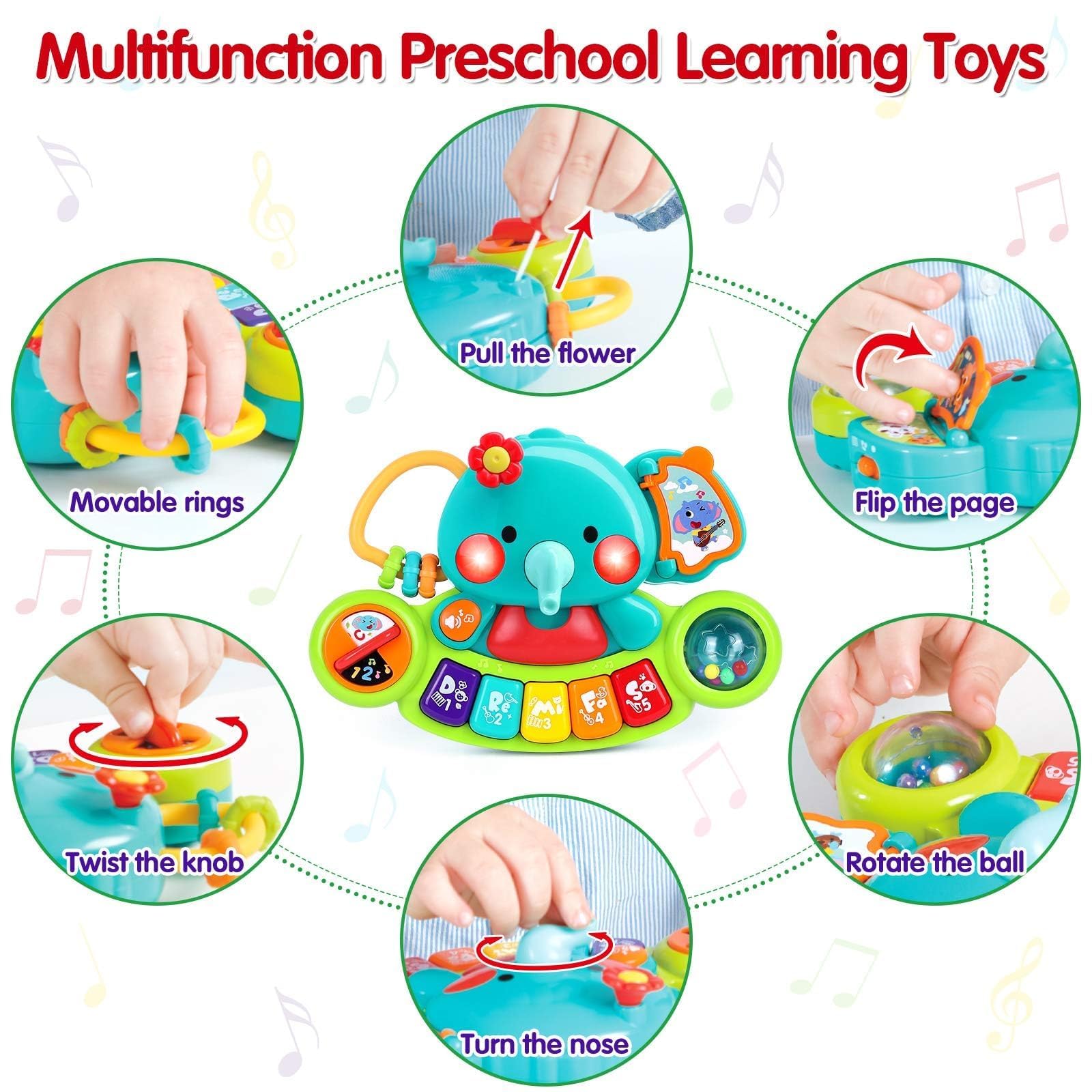 Baby Piano Toy 6 to 12 Months Light Up Music Baby Toys for 0 6 9 12 18 Months Early Learning Educational Piano Keyboard Infant Toys Baby Girl Piano Toy 1 Year Old Boy Girl Gifts