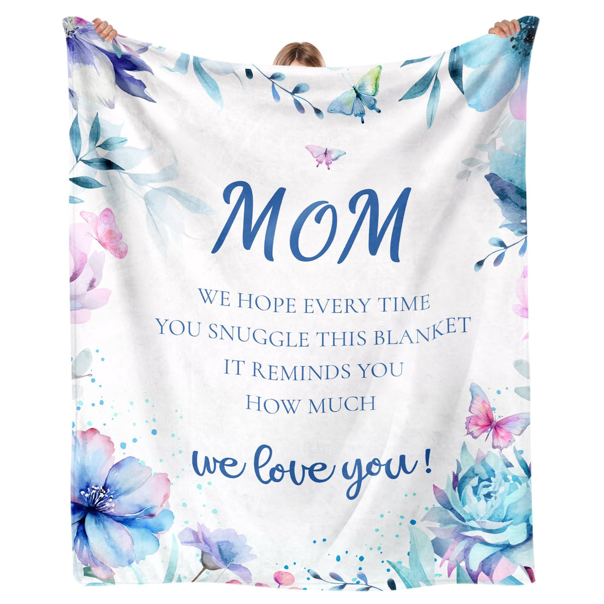 Gifts for Mom, Mom Christmas Birthday Gifts for Mom, Gifts for Mom from Daughter Son, Best Mom Gift for Mom Unique, New Mom Gifts Soft Throw Blanket with Floral 50x60in