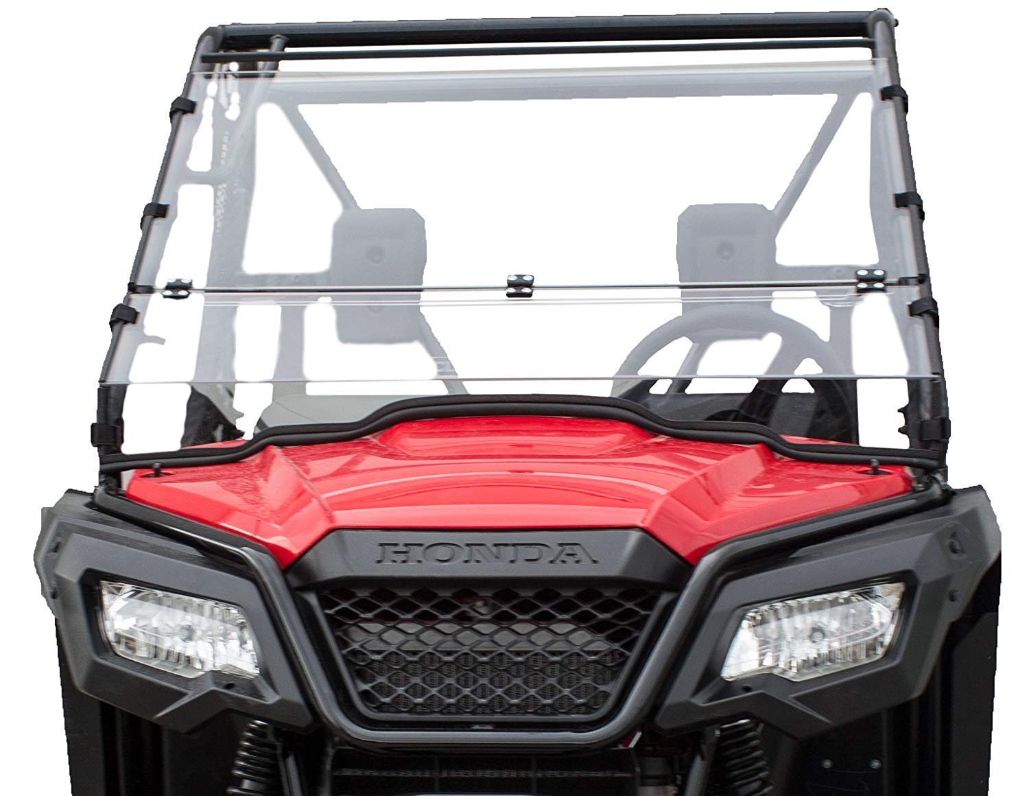 Clearly Tough Honda Pioneer 500 / 520 Windshield - Full Folding - Lexan MR10 | SCRATCH RESISTANT | Ultimate in SXS versatility! | Easy on and off w/ Scratch Resistant Hard Coat