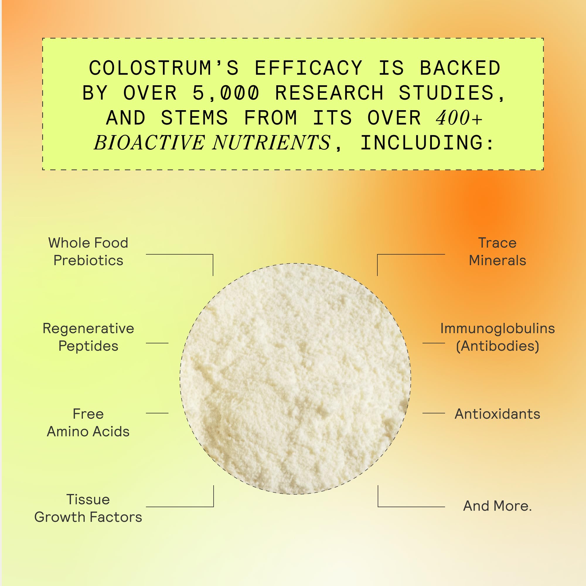 ARMRA Colostrum™ Premium Powder, Grass Fed, Gut Health Bloating Immunity Skin & Hair, Contains 400+ Bioactive Nutrients, Potent Bioavailable, Keto, Gluten & Fat Free (Unflavored | 30 Servings)