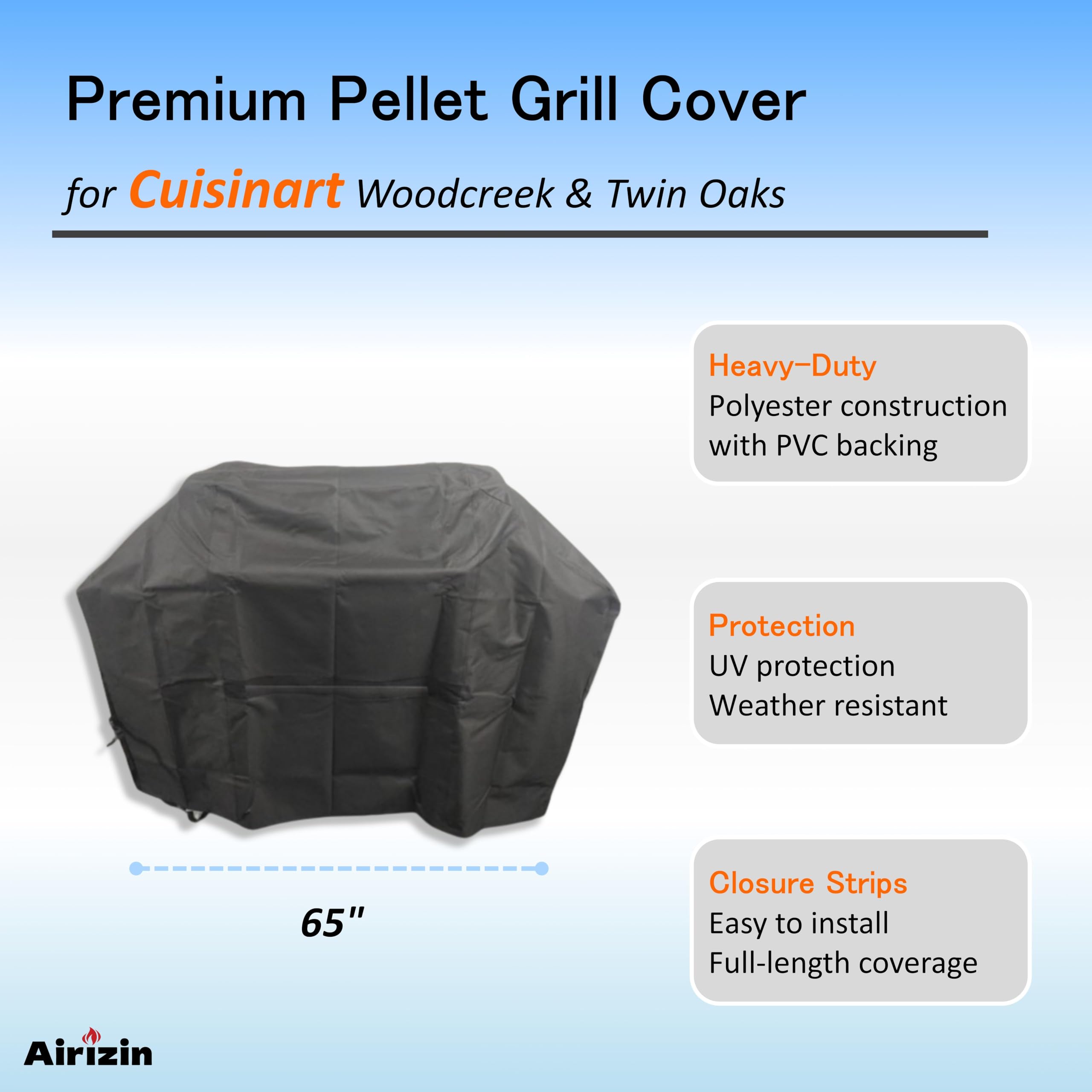 Premium Gas Grill Cover Replacement for Cuisinart Woodcreek 4-in-1 Pellet Grill. Also for Pit Boss Pro Series 1600 Elite & Competition Series 1600 & Titan Wood Pellet Grill Accessories Cover