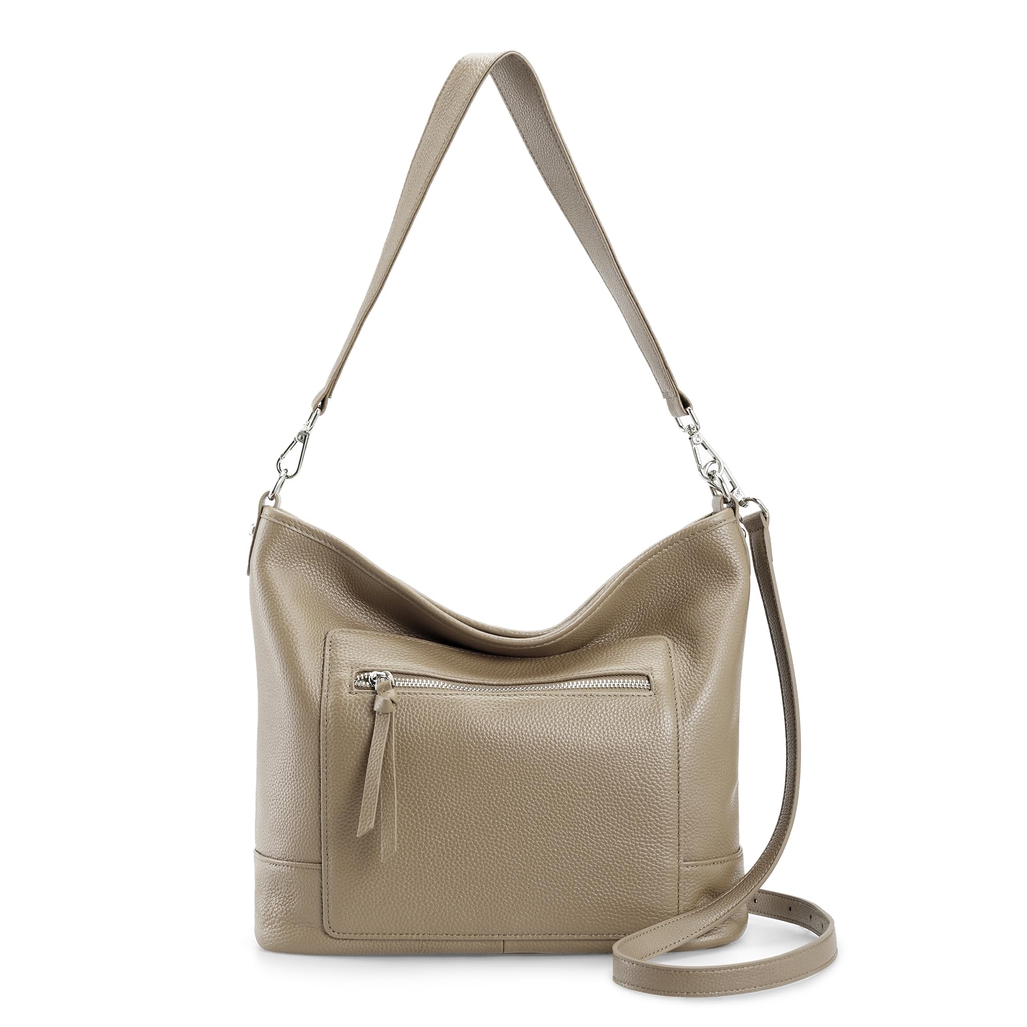 befen Real Leather Crossbody Bucket Bags for Women, Women's Lightweight Cross Over Shoulder Purses with Multiple Compartments - Cognac Brown