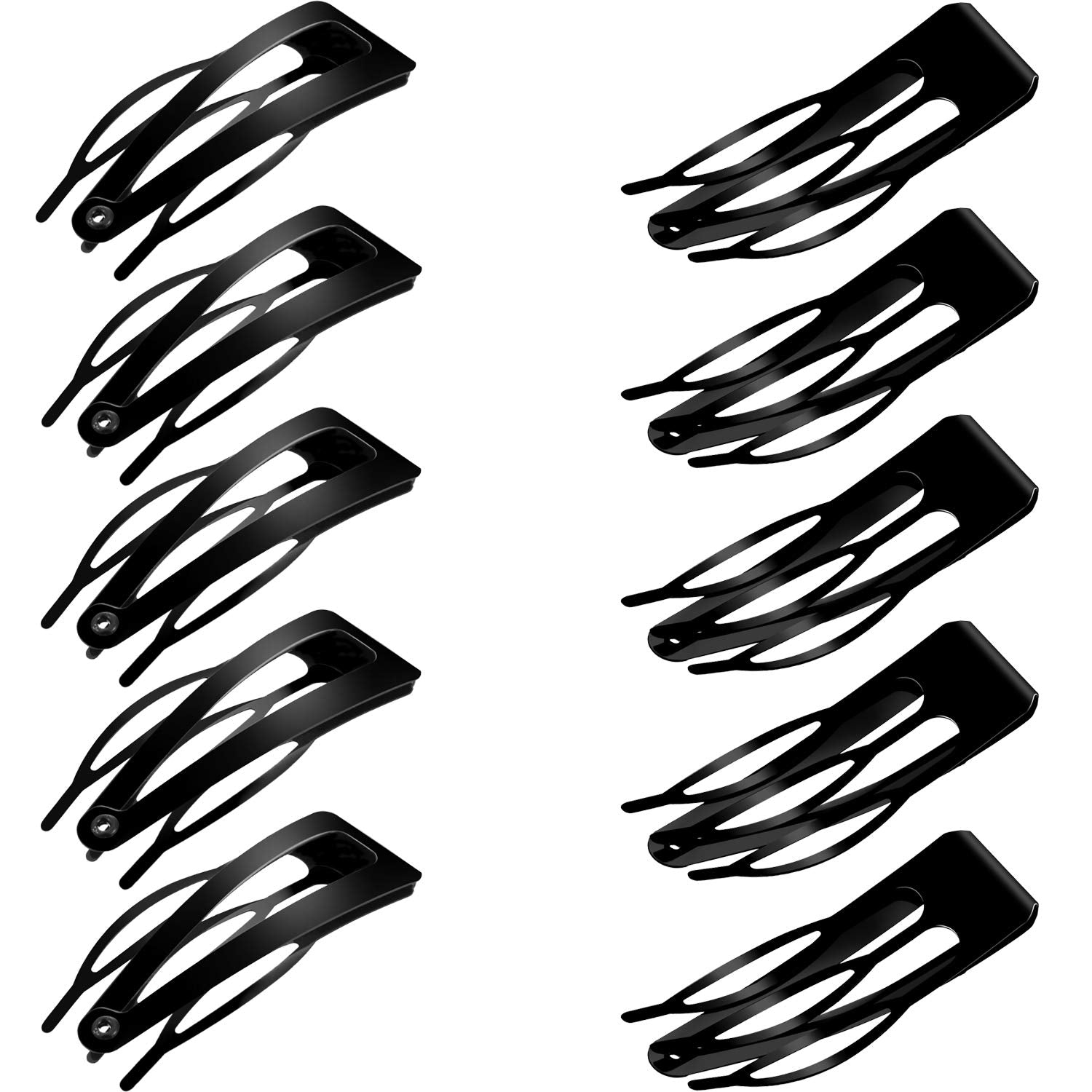 Chinco 24 Pcs Double Grip Hair Clips Metal Snap Hair Clips Women Hair Barrettes for Hair Making, Salon Supplies (Black,2 Inch)