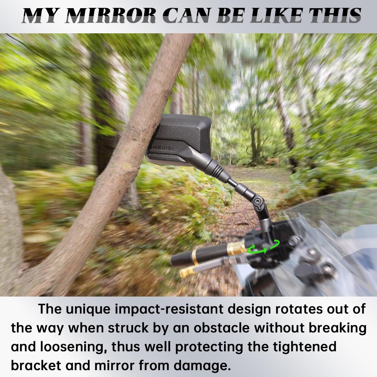 SHEJISI Motorcycle Mirrors,ATV Mirrors (2Pack) with Impact Resistance,Anti-glare with Rainproof,with7/8" Handlebar Mounts,Motorcycle Mirrors for Handlebars fit Suzuki,Honda,Grom,Yamaha,Kawasaki,Ducati