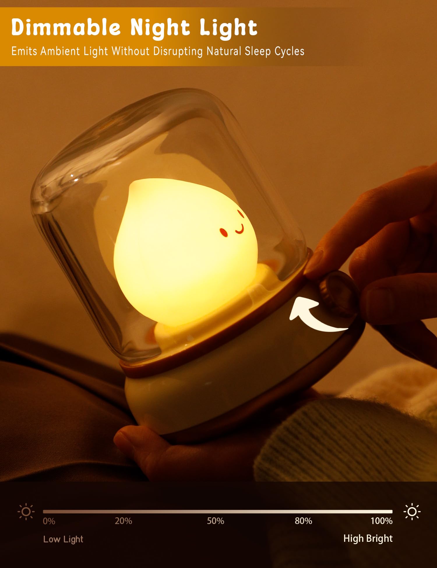 WANIDEA Cute Chibi Flame Lamp,Cozy Lights Mimics Flickering Flame Effect Amber Light,2 Modes Rechargeable Dimming Great ambience Light for Camping, Curing, Decoration,Smoko Light