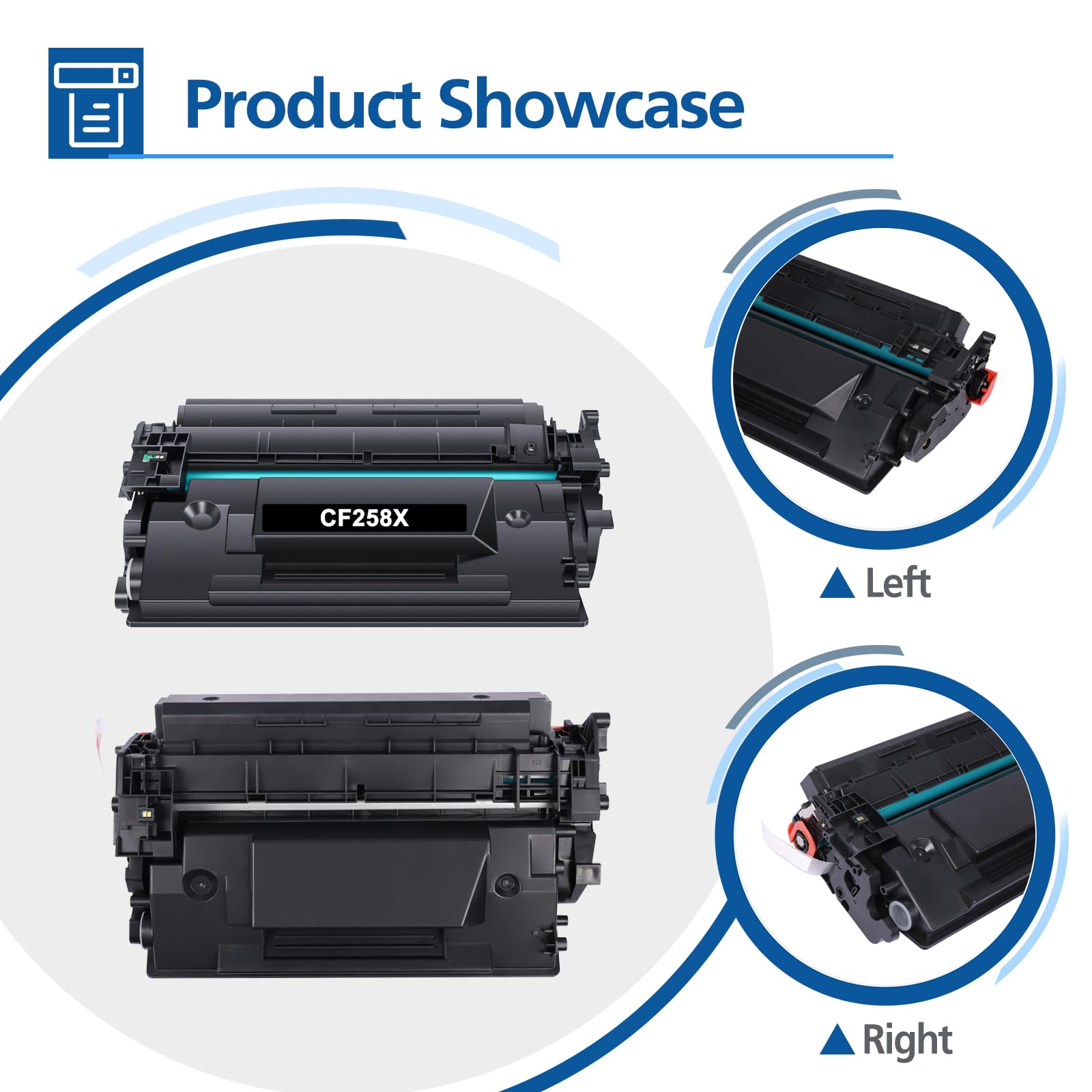 CF258X 58X Toner Cartridge Black: High Yield Replacement for HP 58X CF258X 58A CF258A Compatible with Laserjet MFP M428fdw Pro M404n M404dn M404dw M428fdn M428dw Printer Ink 2-Pack with Chip